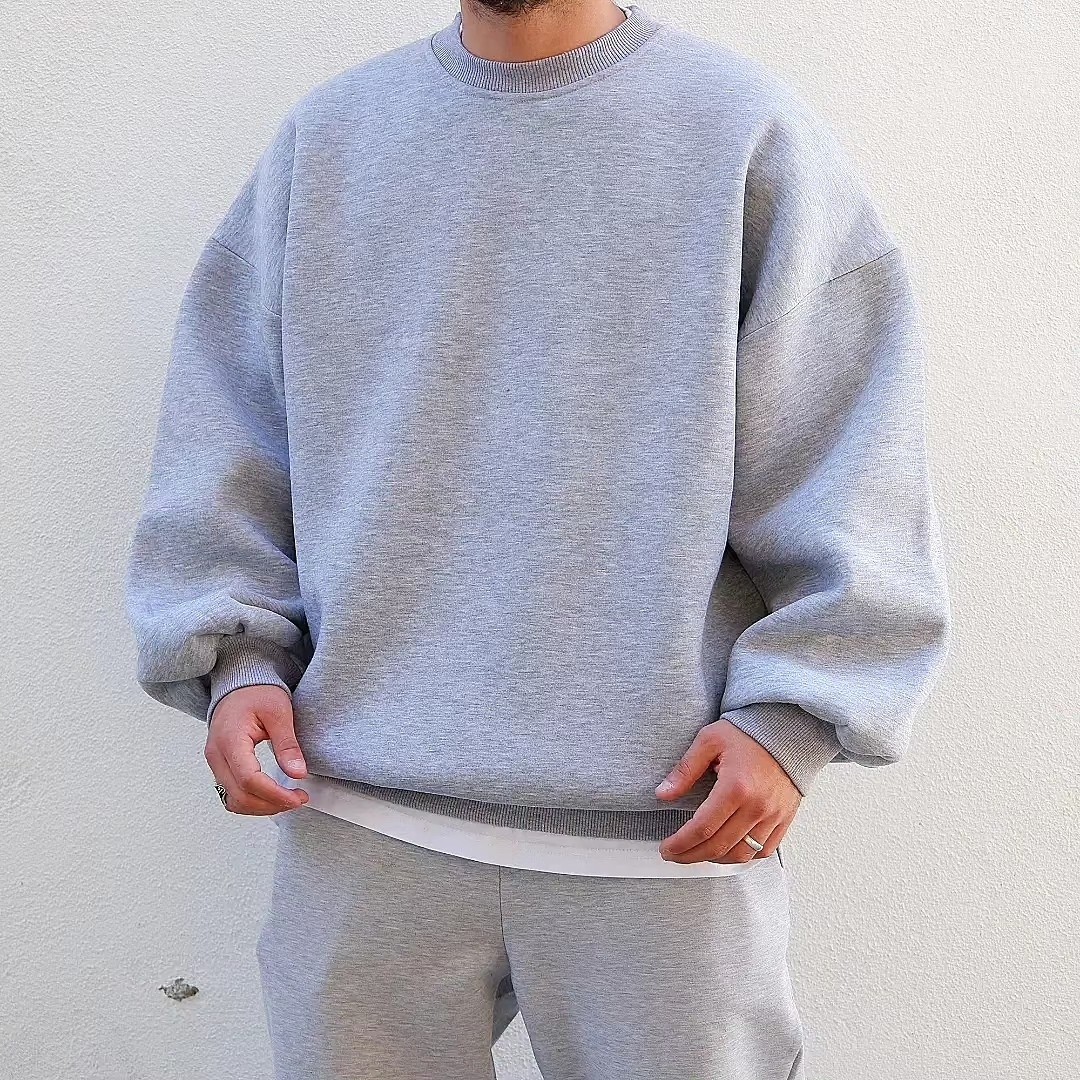 Gri Basic American Oversize Sweatshirt