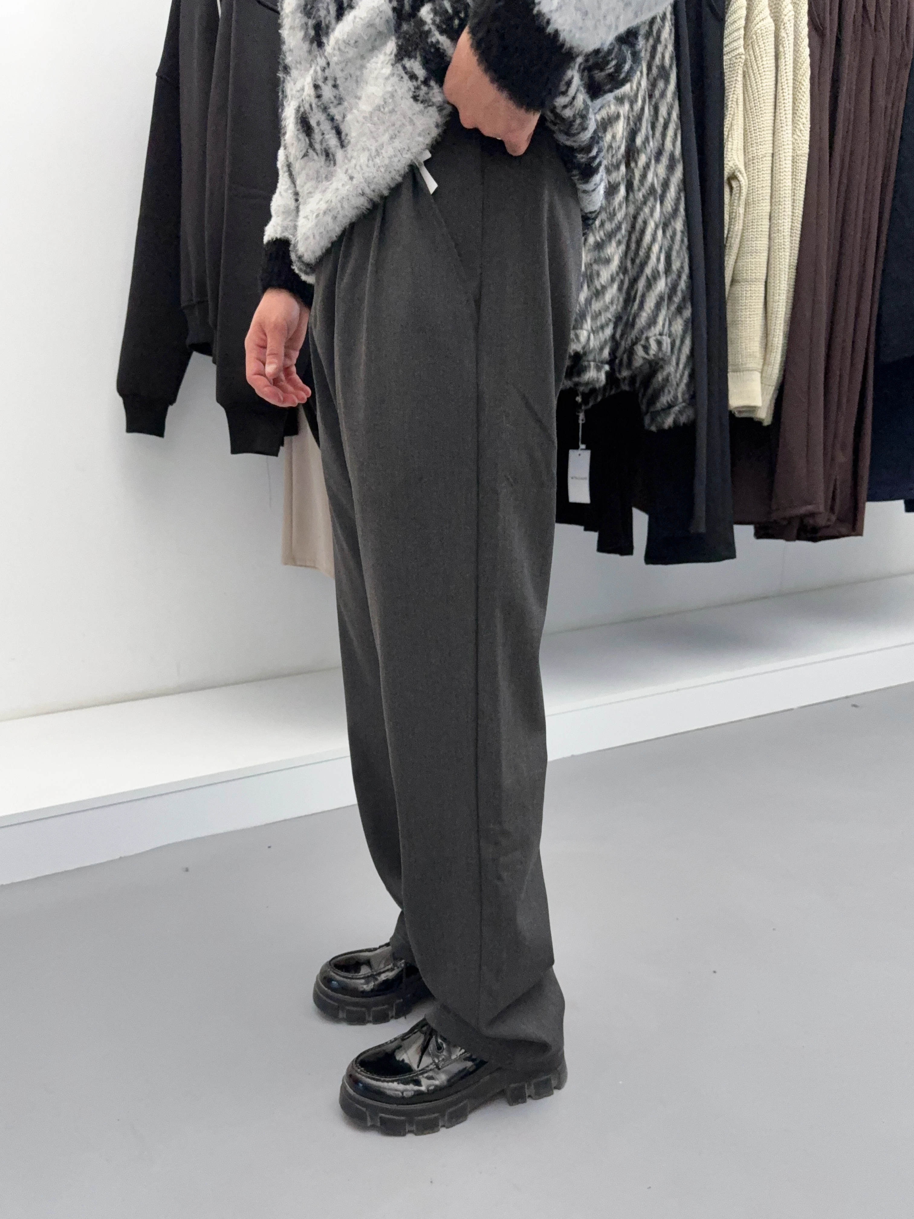 Antrasit Baggy Kumaş Pantolon