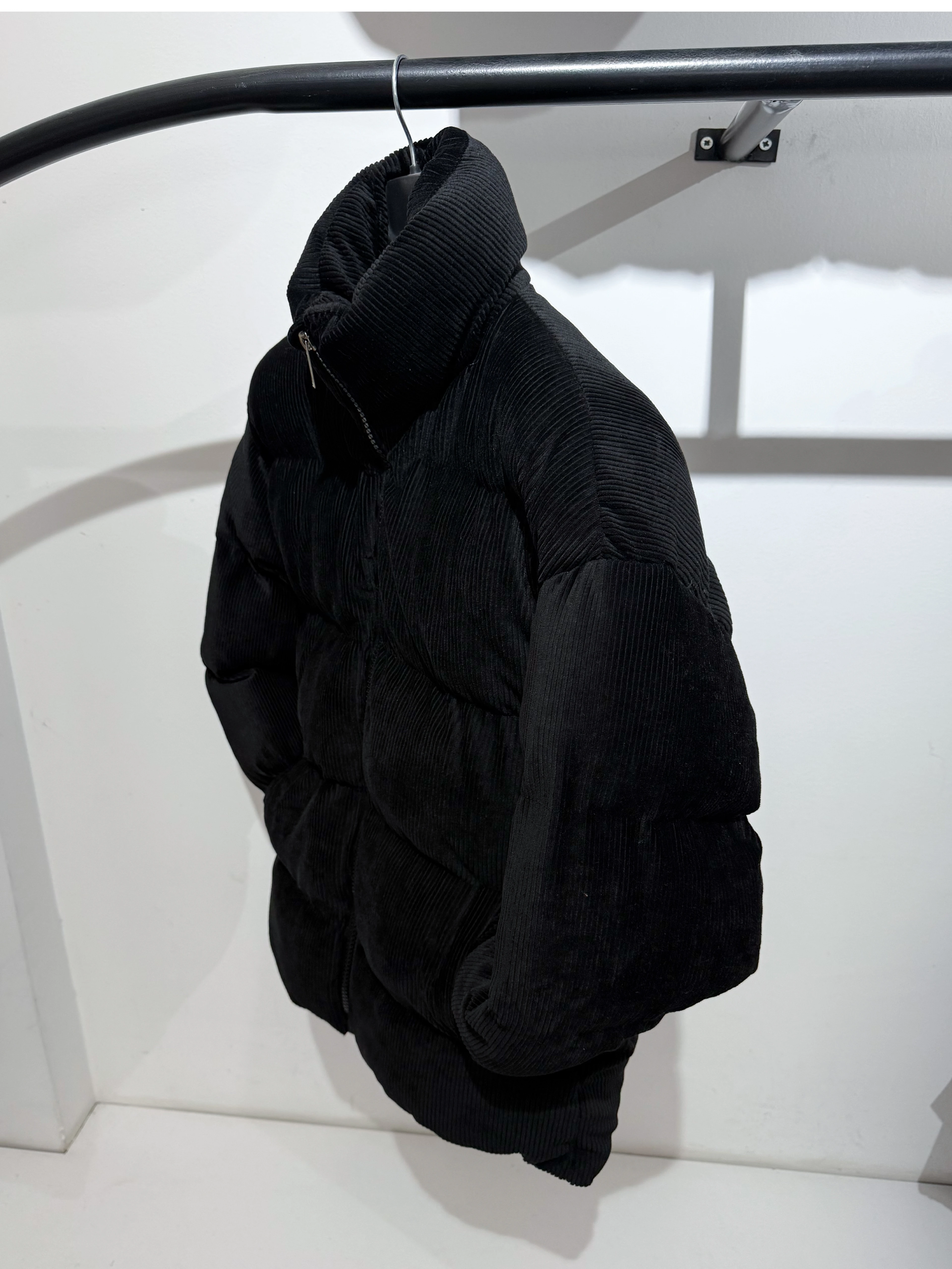 Oversize Siyah Kadife Mont