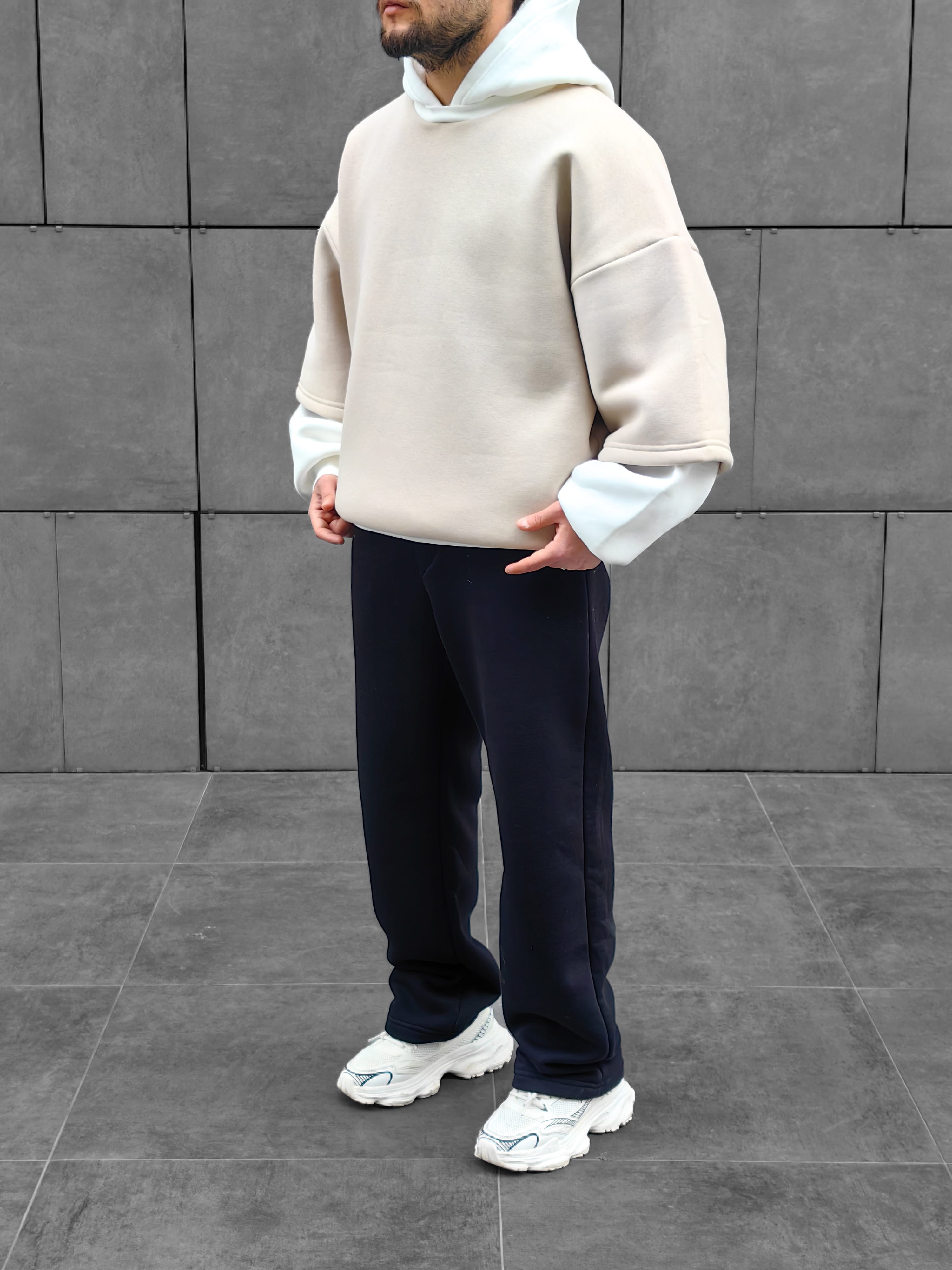 Çift Katlı Basic Extra Oversize Hoodie