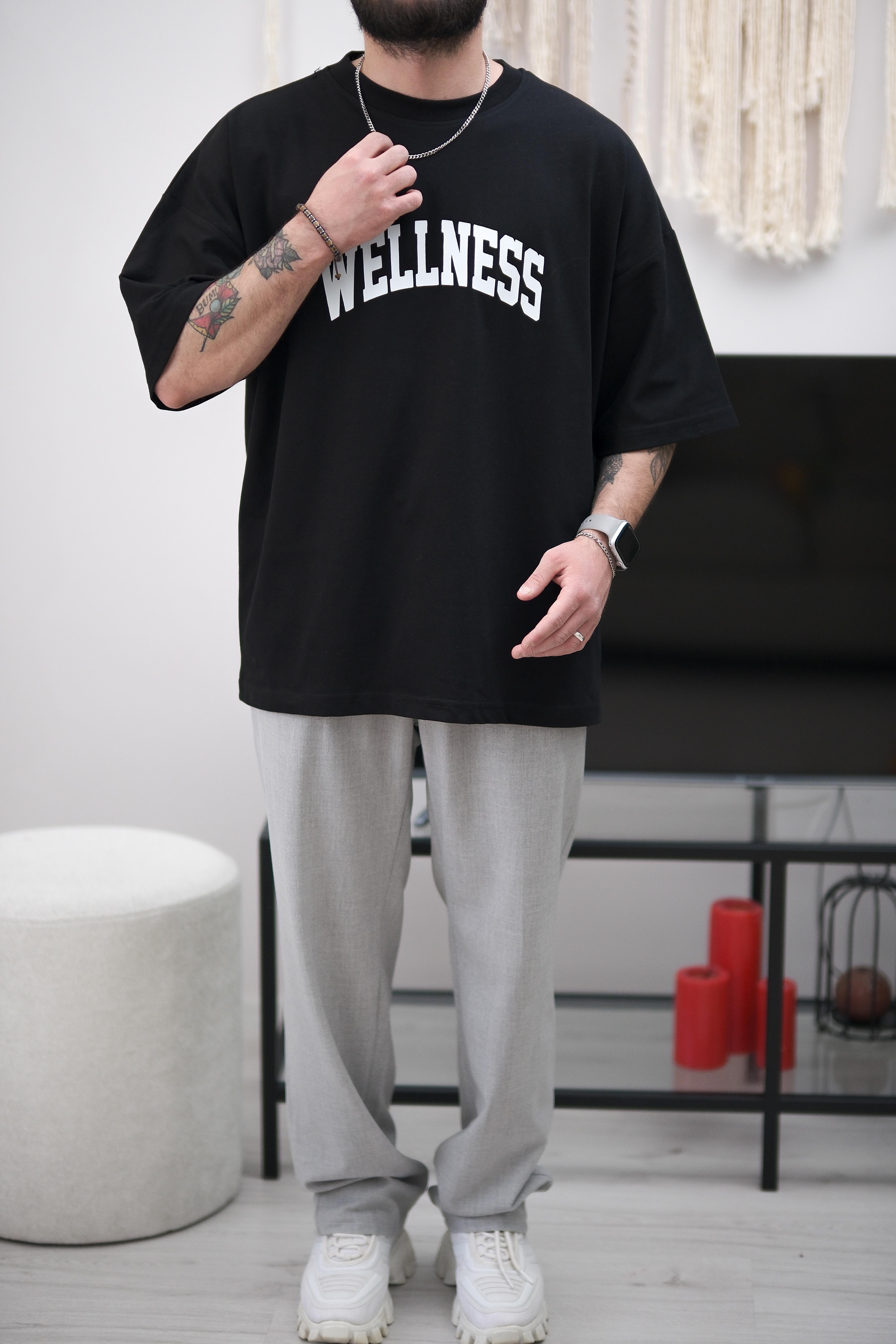 Wellness Extra Oversize Siyah Tshirt