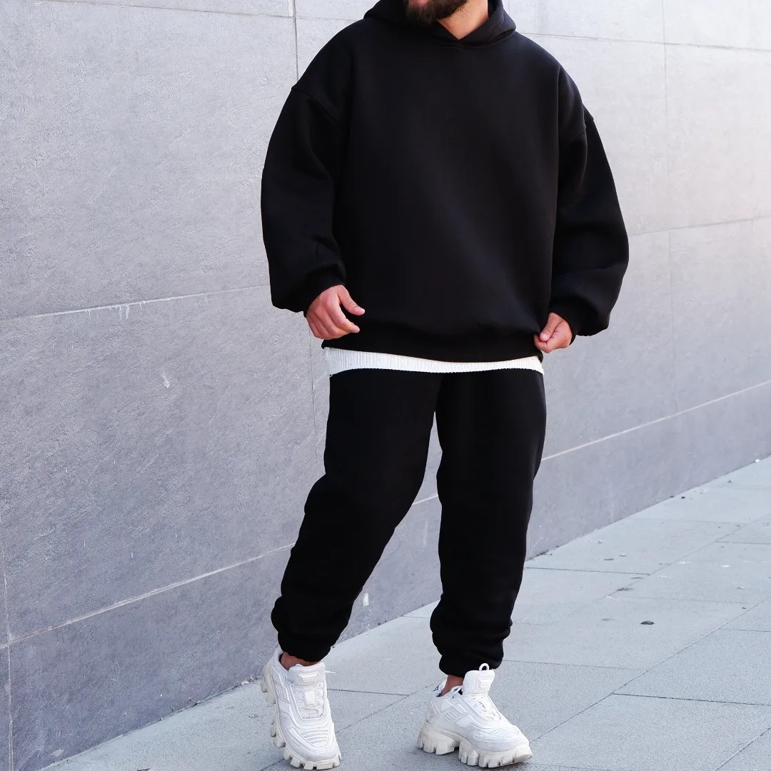 Wsw Black Basic Oversize Hoodie