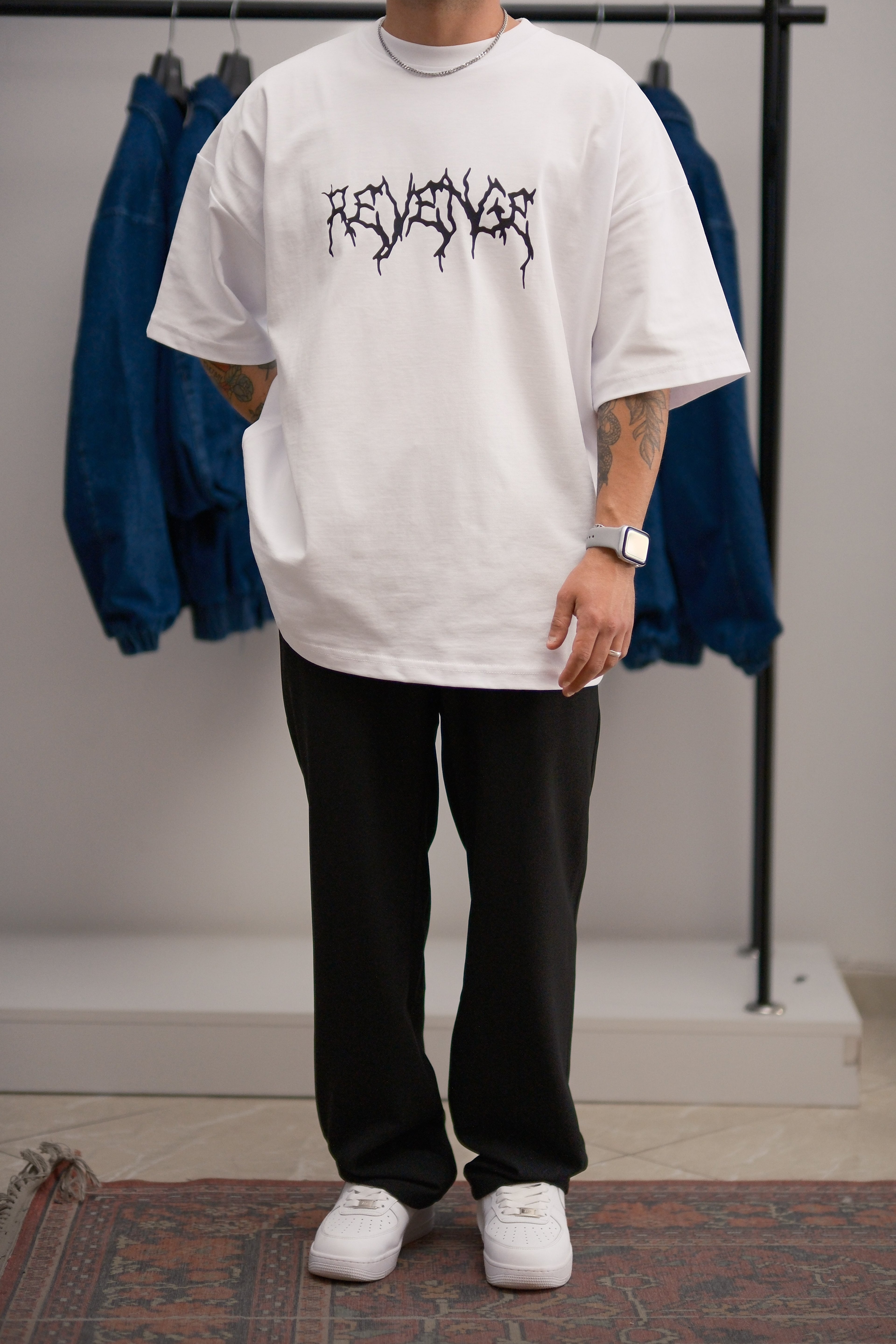 Revenge Beyaz Extra Oversize Tshirt 