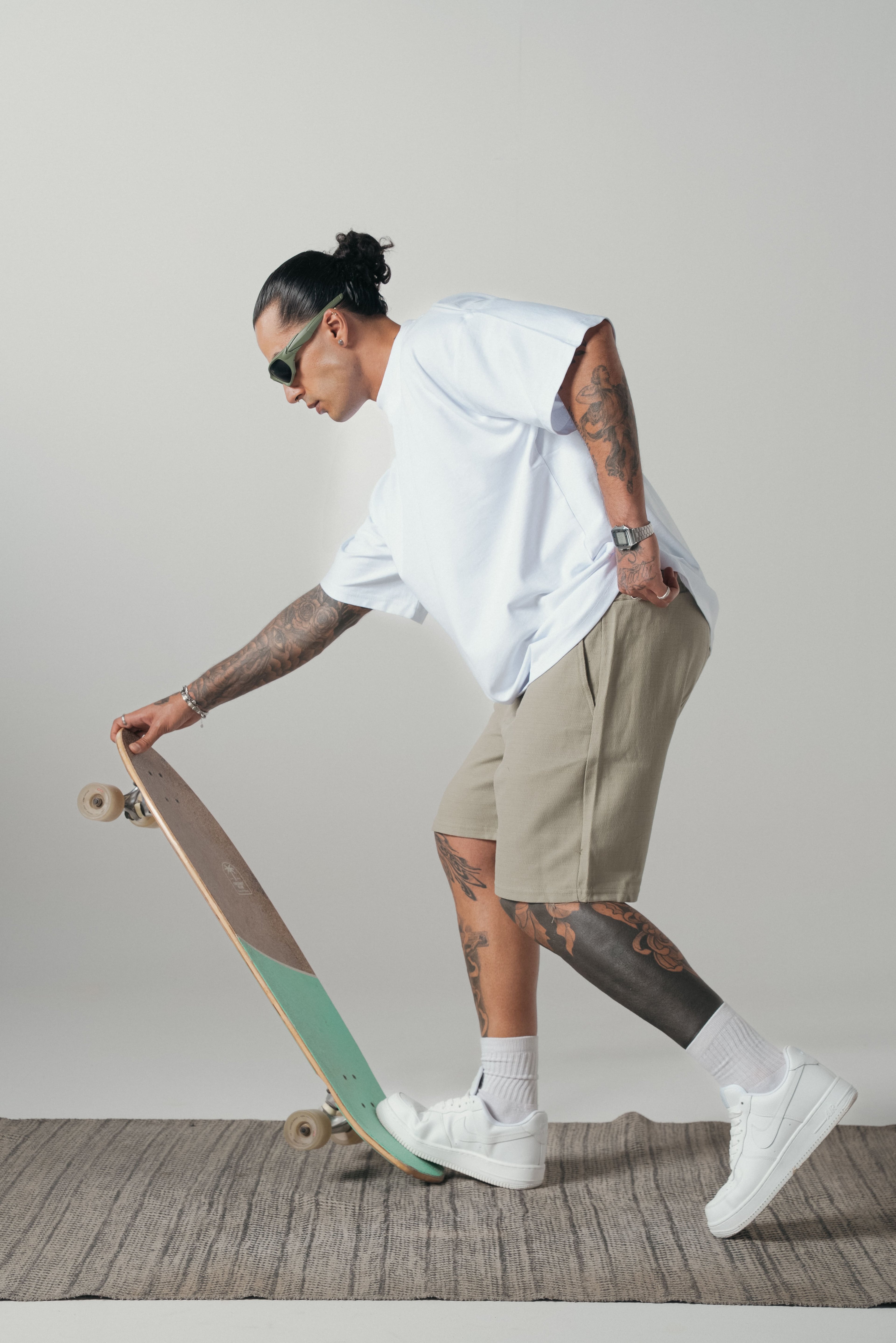 Beyaz Boğazlı Basic Extra Oversize Tshirt