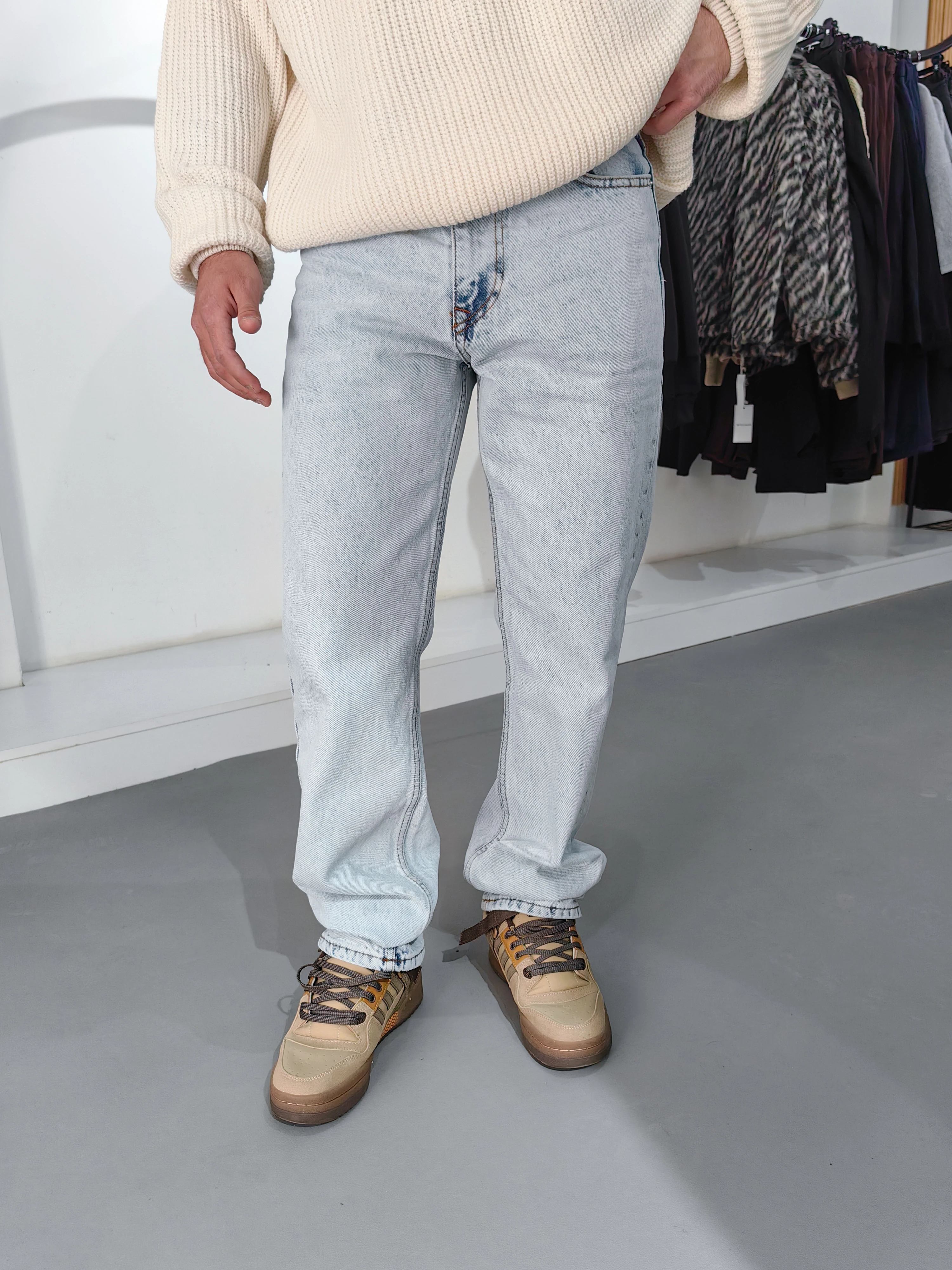 Buz Mavi Relax Fit Baggy Jean