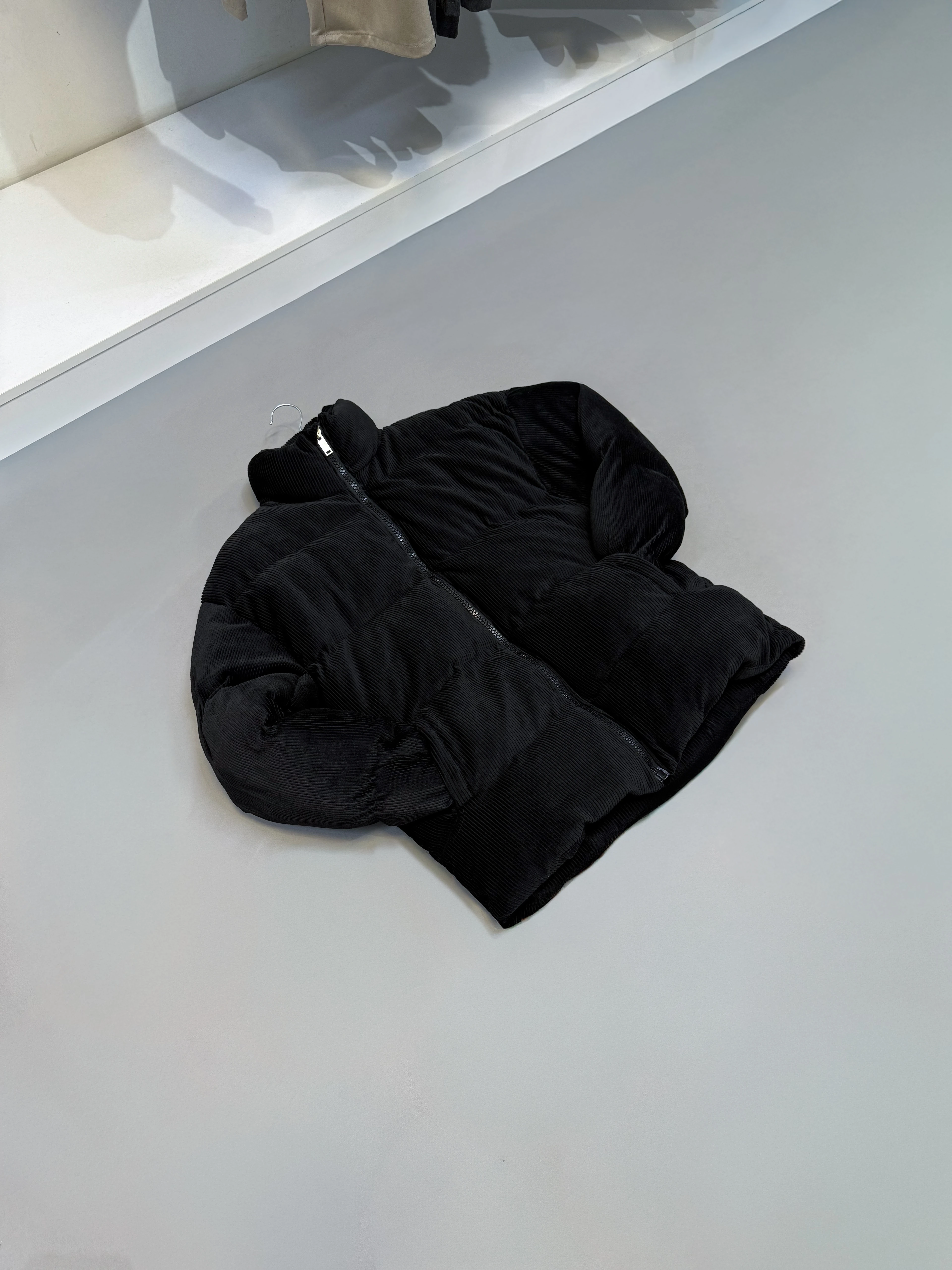 Oversize Siyah Kadife Mont