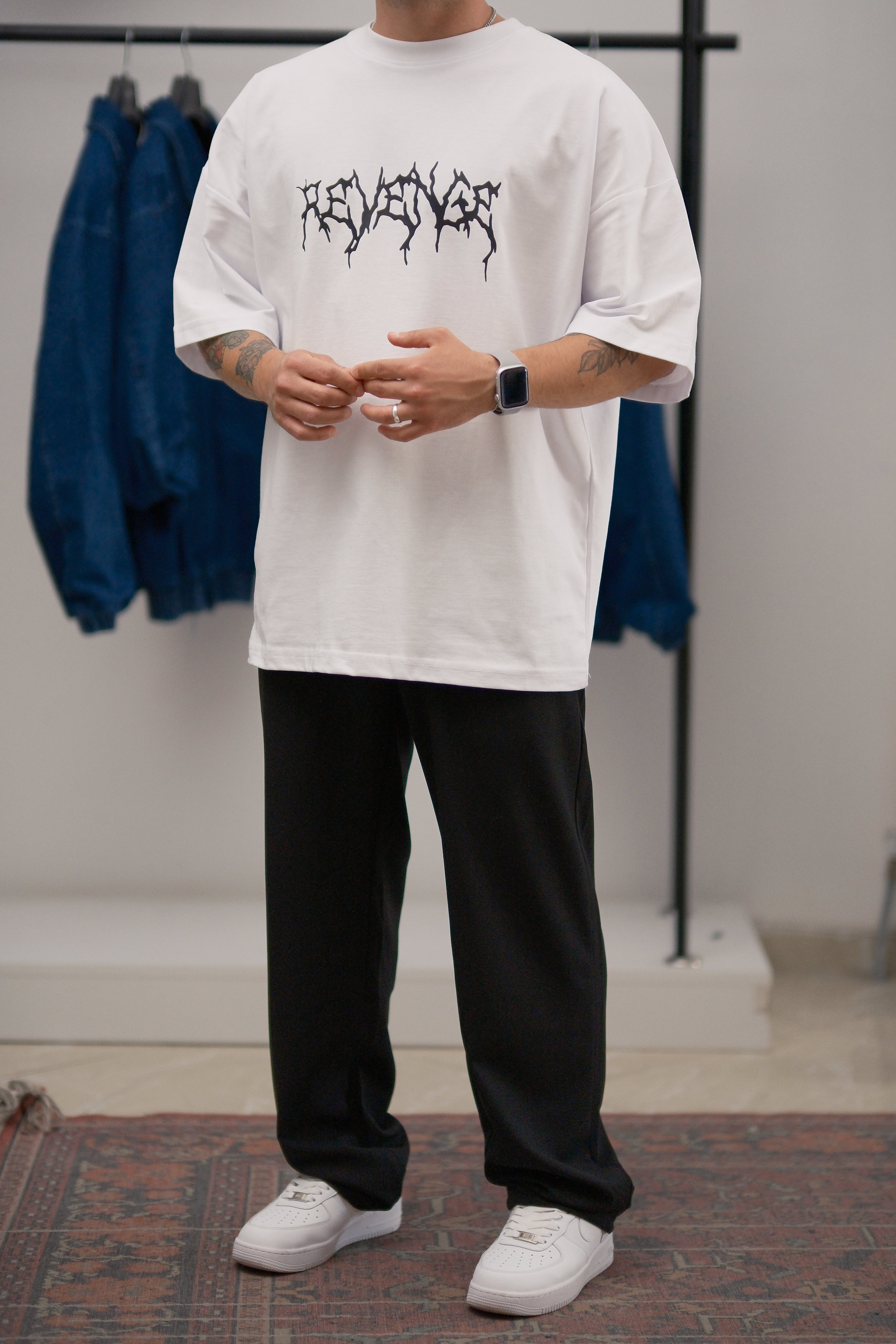Revenge Beyaz Extra Oversize Tshirt 