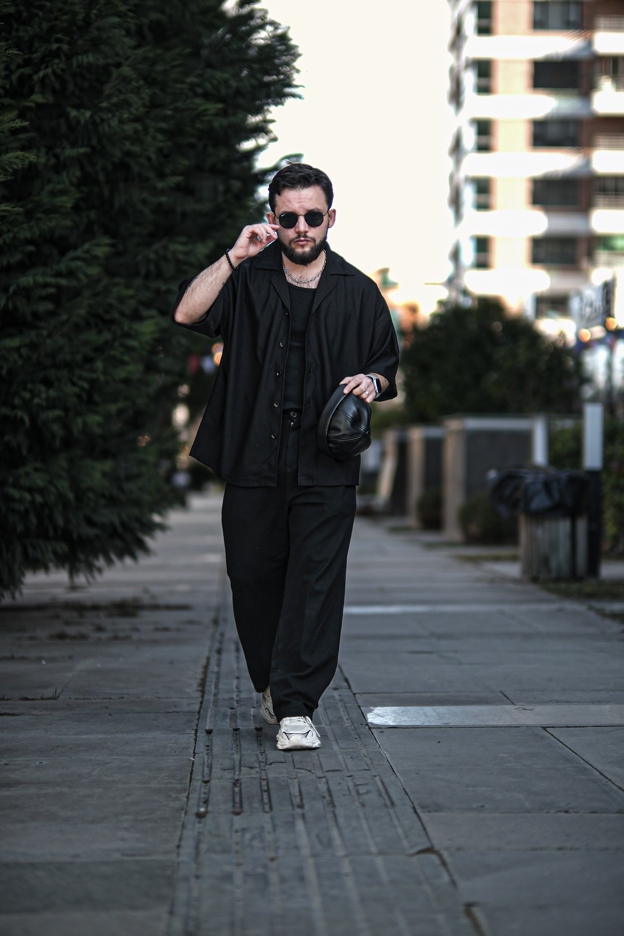 Fitilli Extra Oversize Fitilli Siyah Gömlek