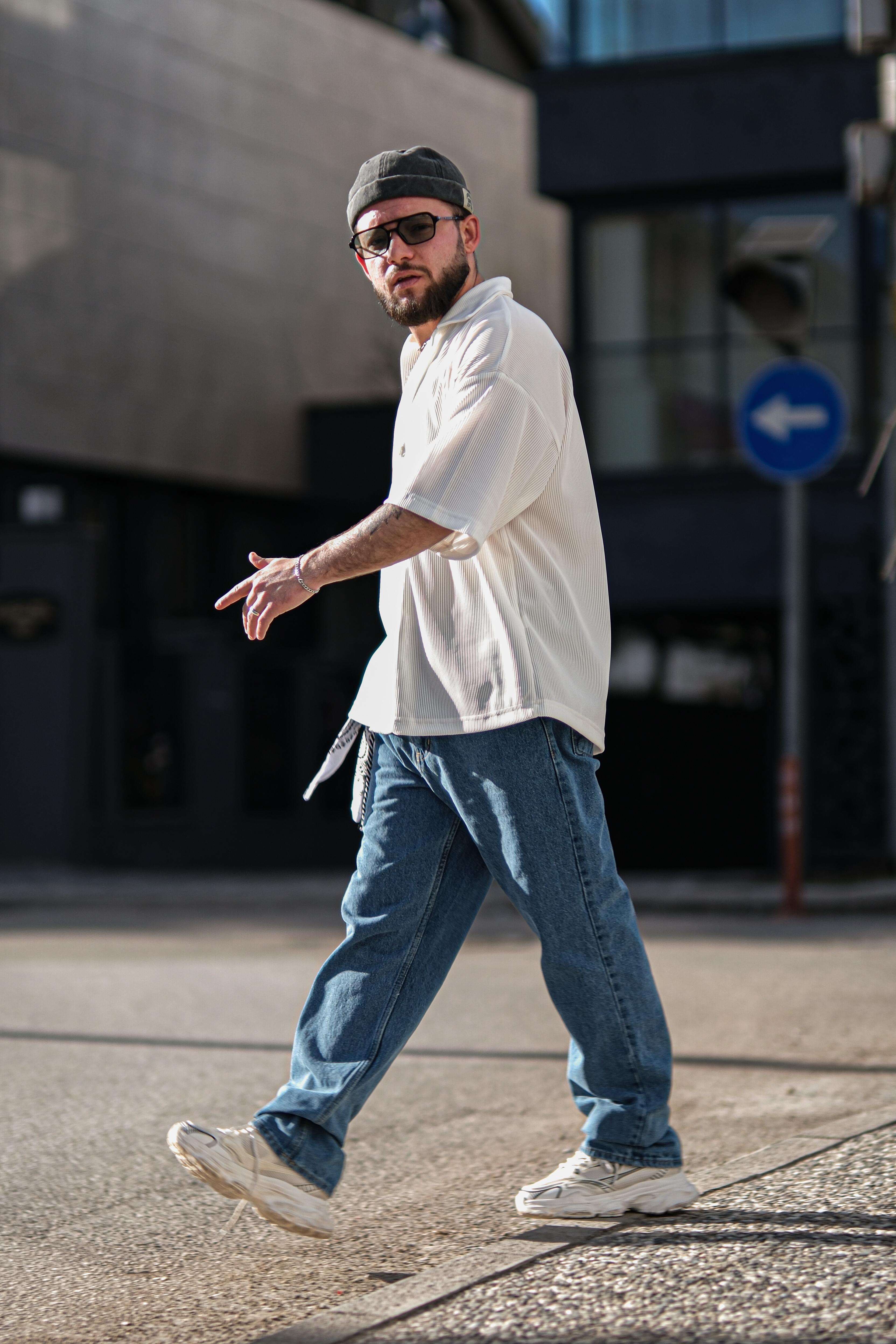 Extra Oversize Fitilli Beyaz Gömlek Kısa Kollu