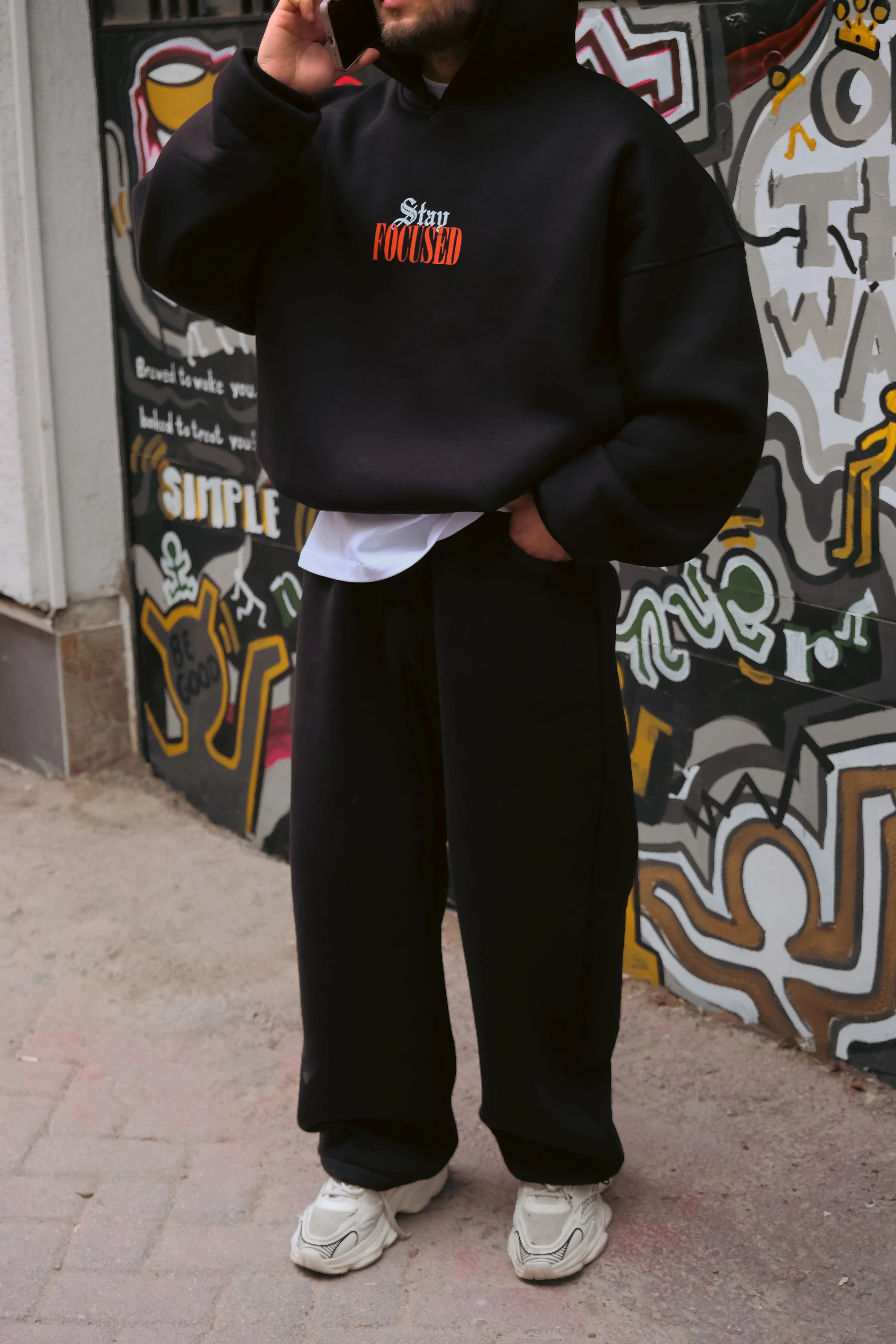 Stay Focused Bomber Extra Oversize Siyah Hoodie