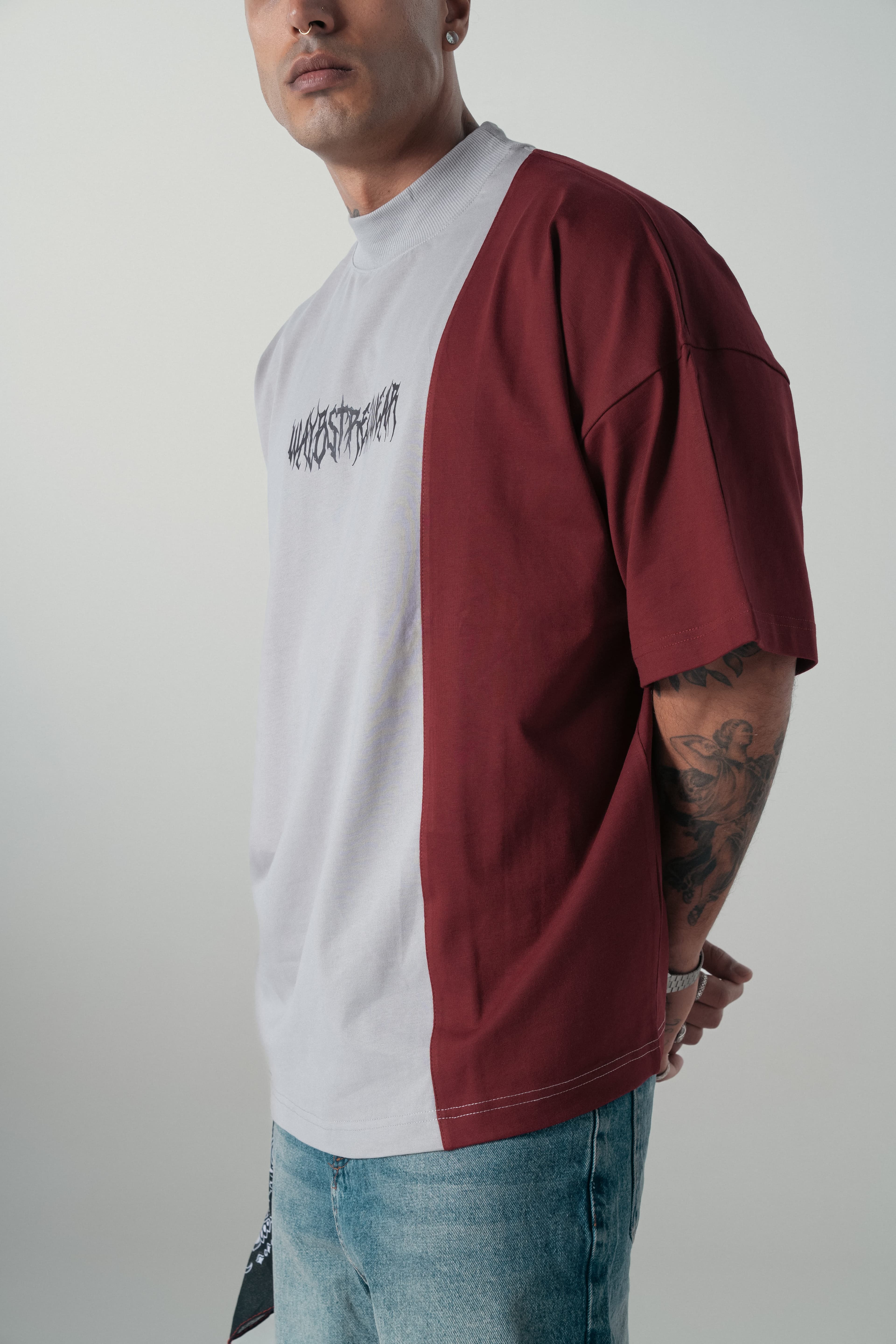 Waybstreetwear Parçalı Extra Oversize Tshirt