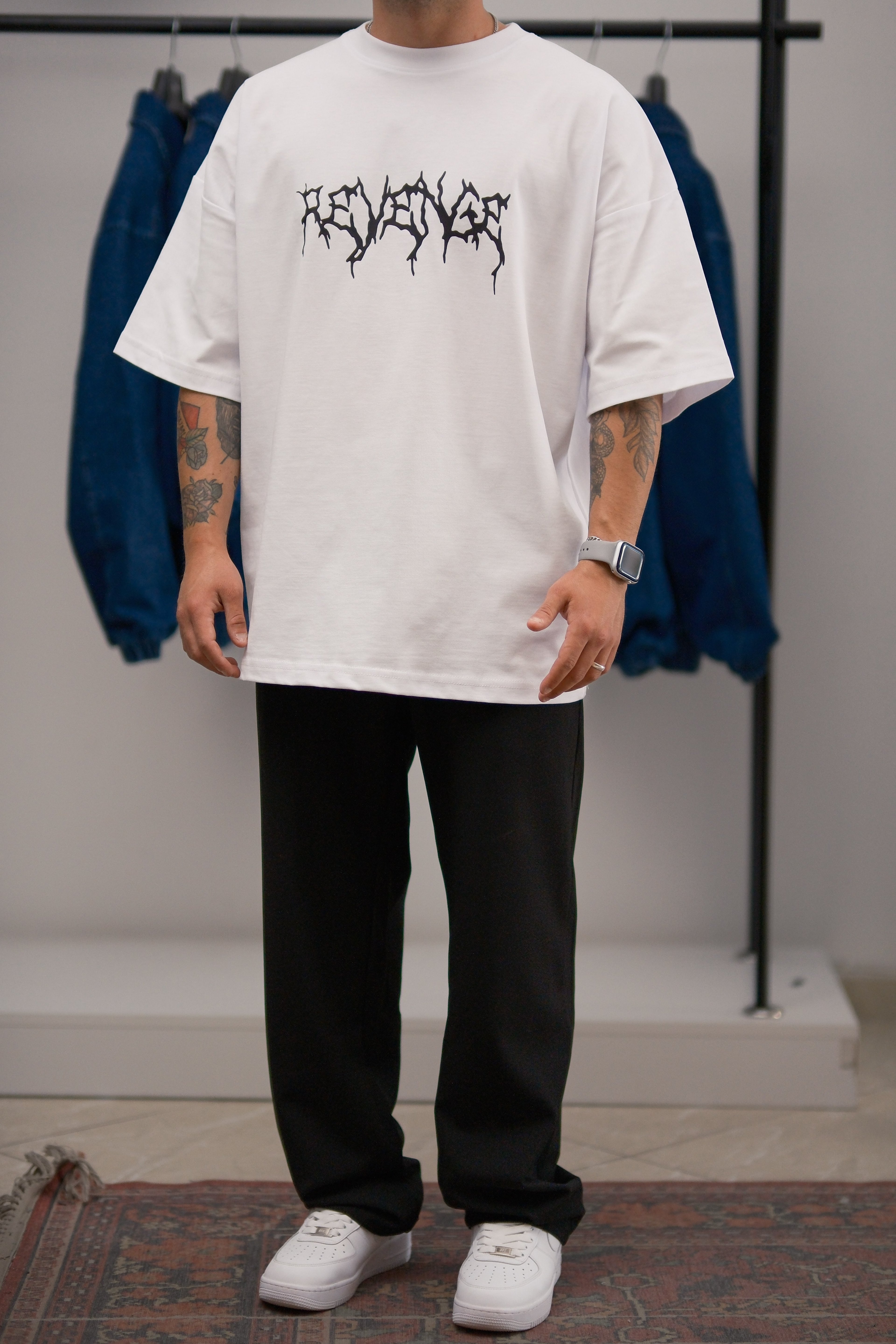 Revenge Beyaz Extra Oversize Tshirt 