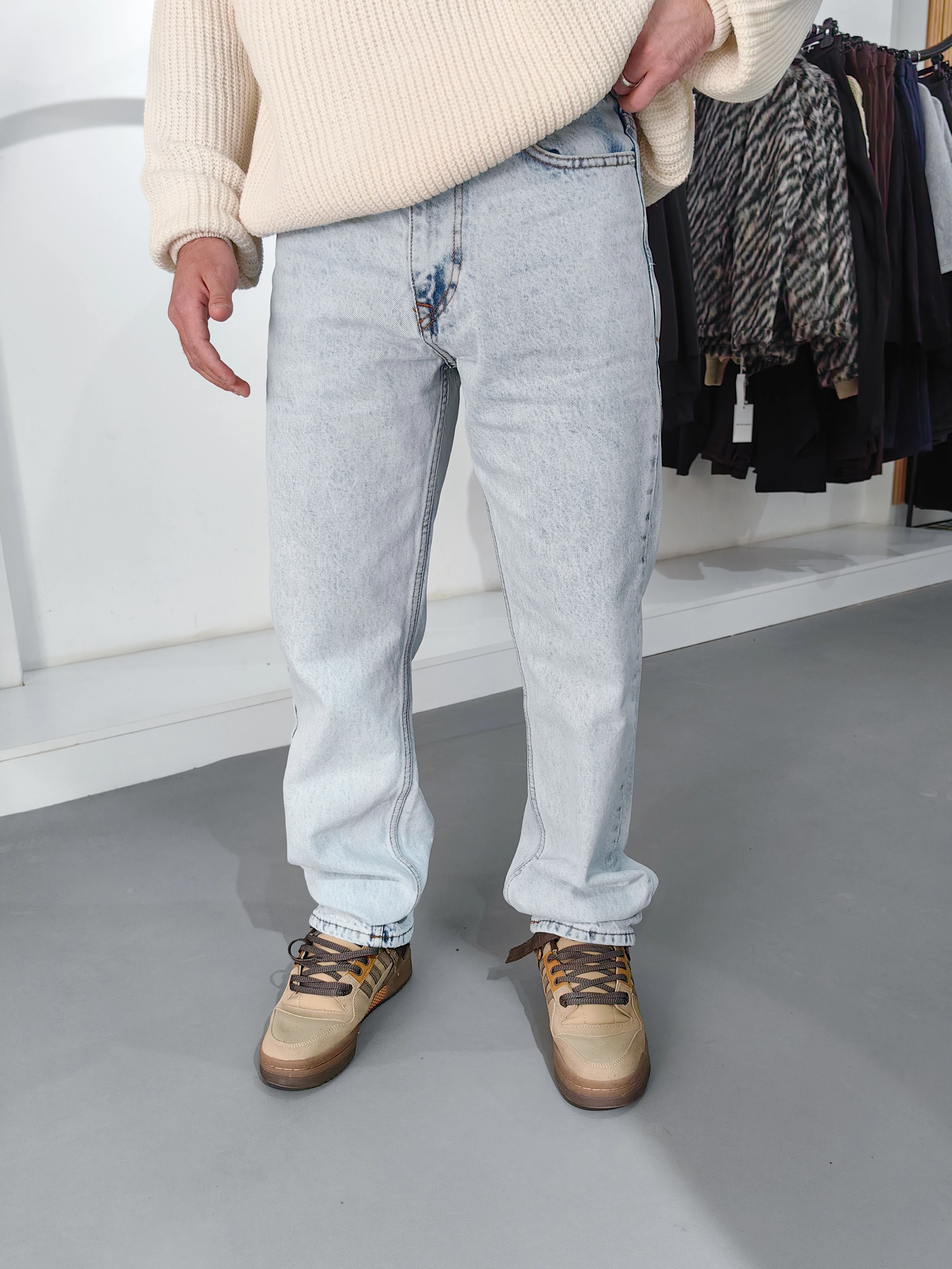 Buz Mavi Relax Fit Baggy Jean