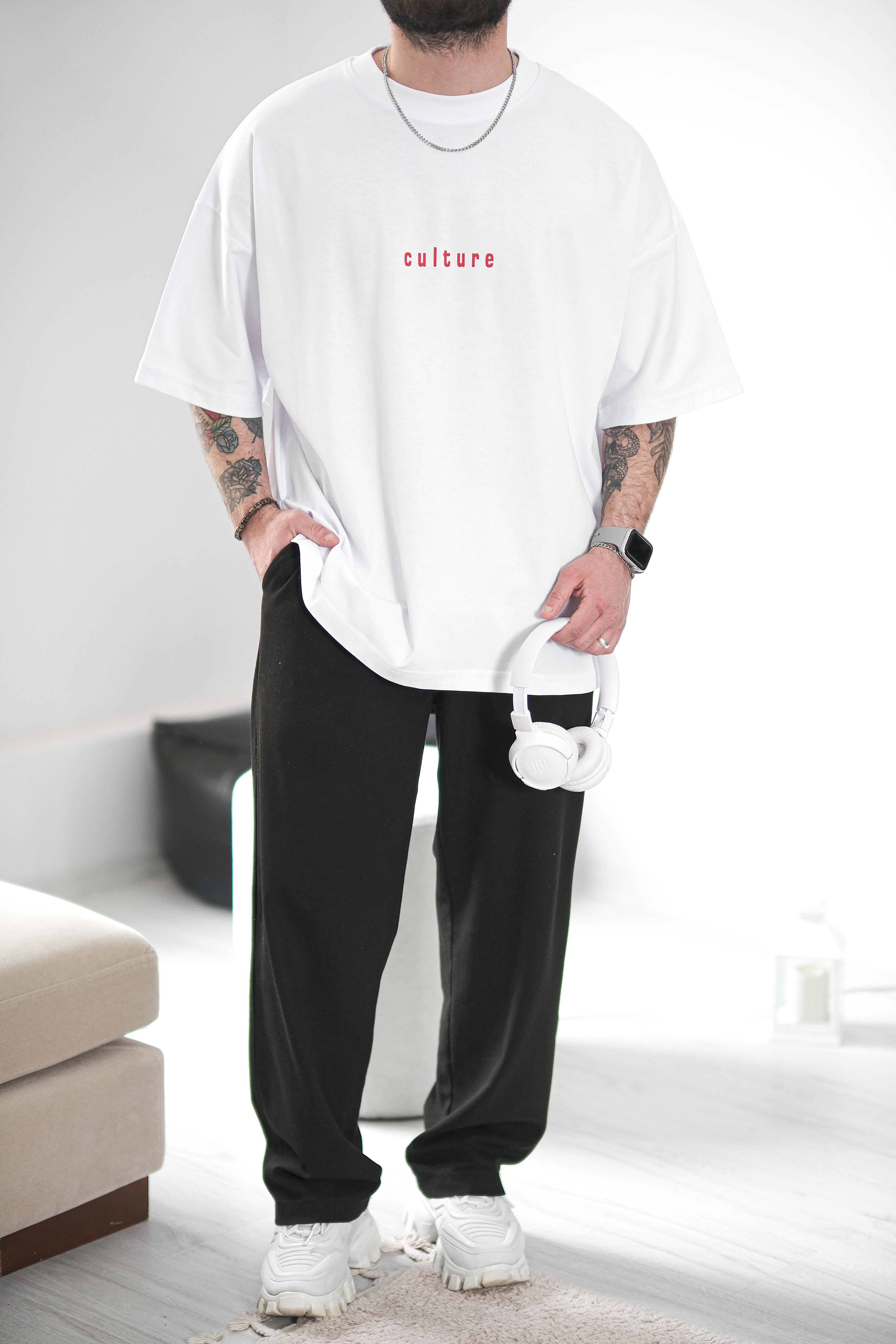 Culture Extra Oversize Beyaz Tshirt