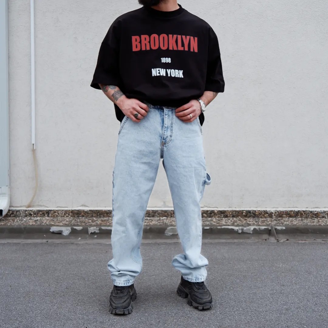 Brooklyn Siyah Extra Oversize Tshirt