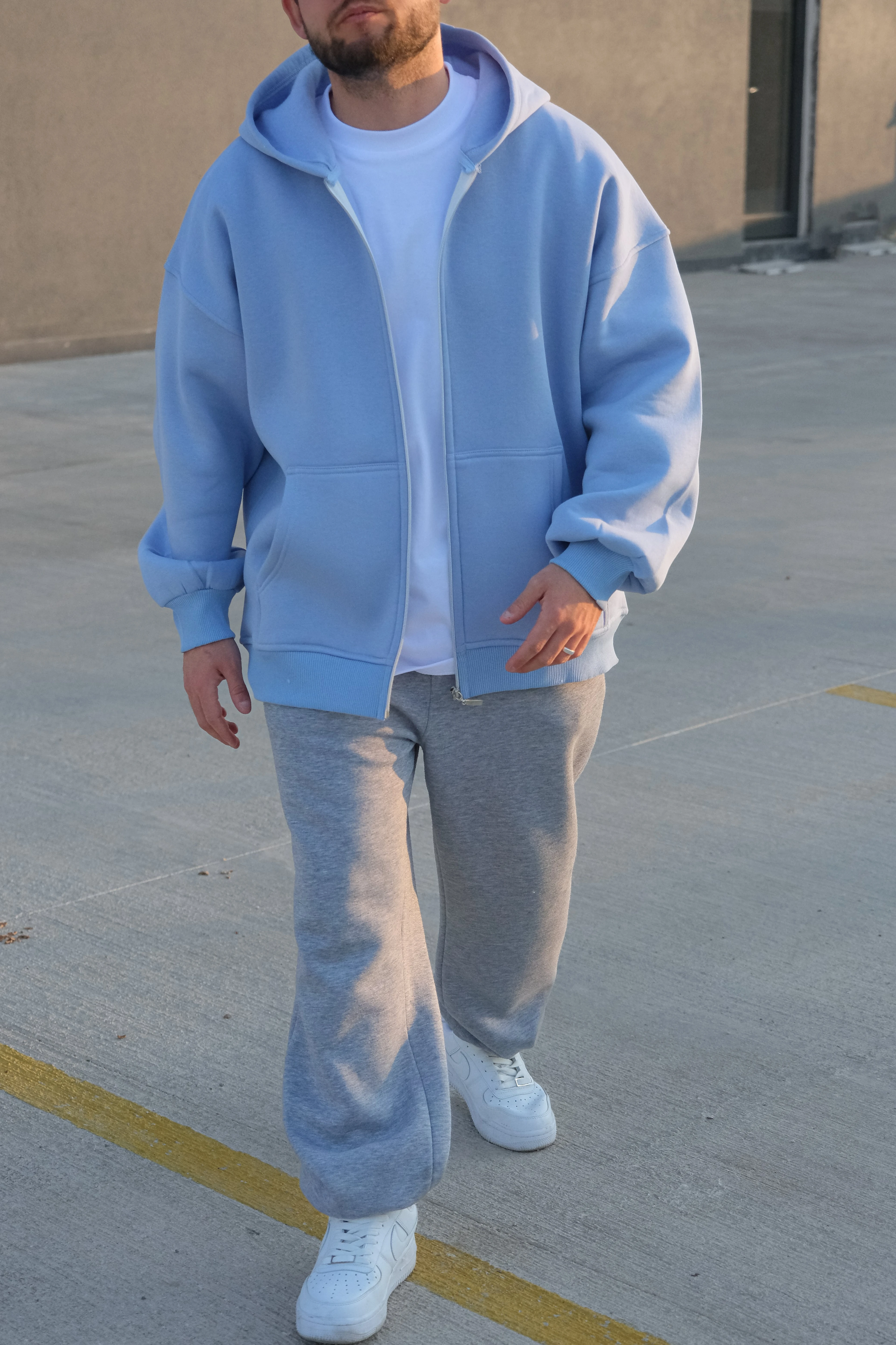 BabyBlue Extra Oversize Ful Zip Hoodie ( Premium Ürün ) 