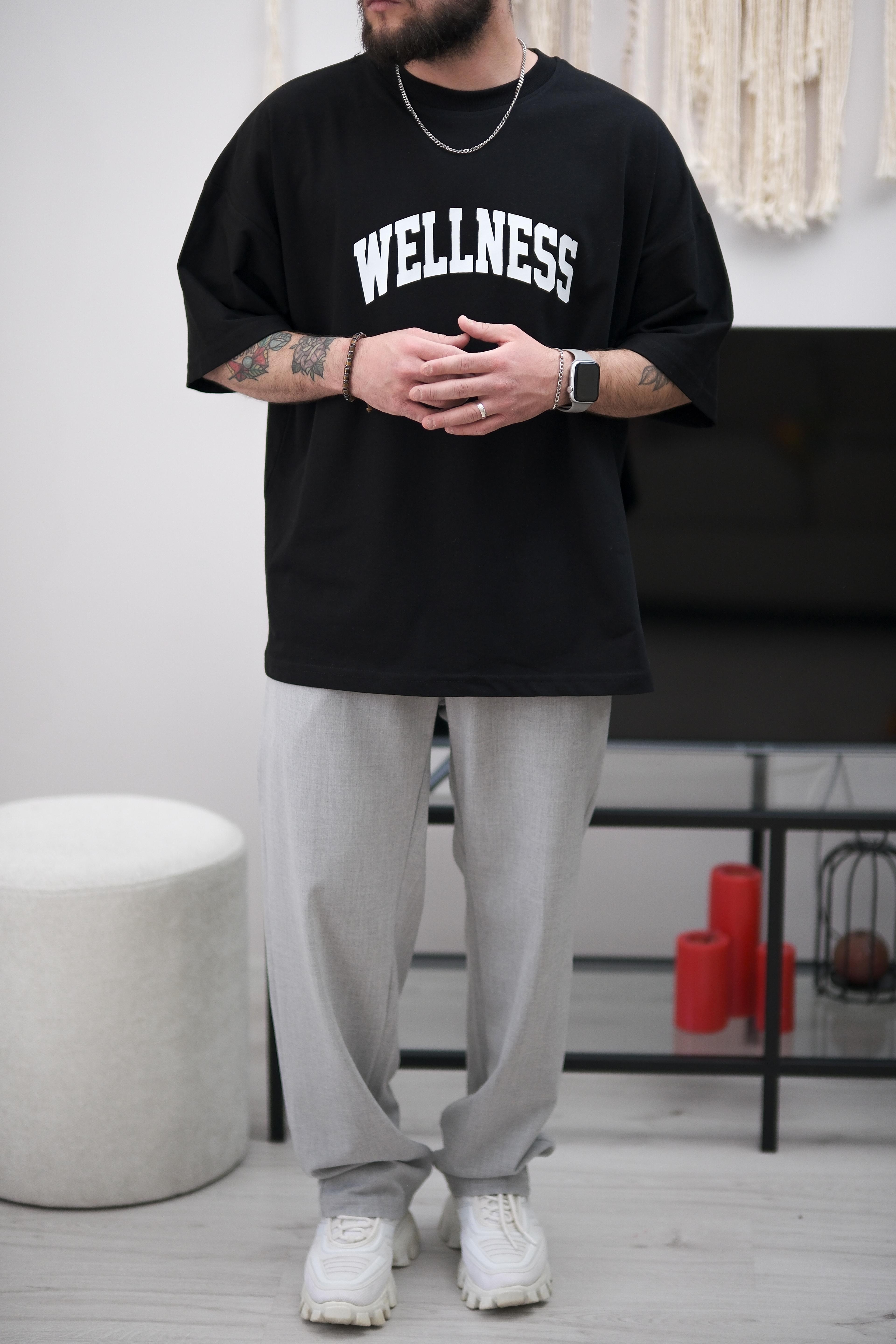 Wellness Extra Oversize Siyah Tshirt