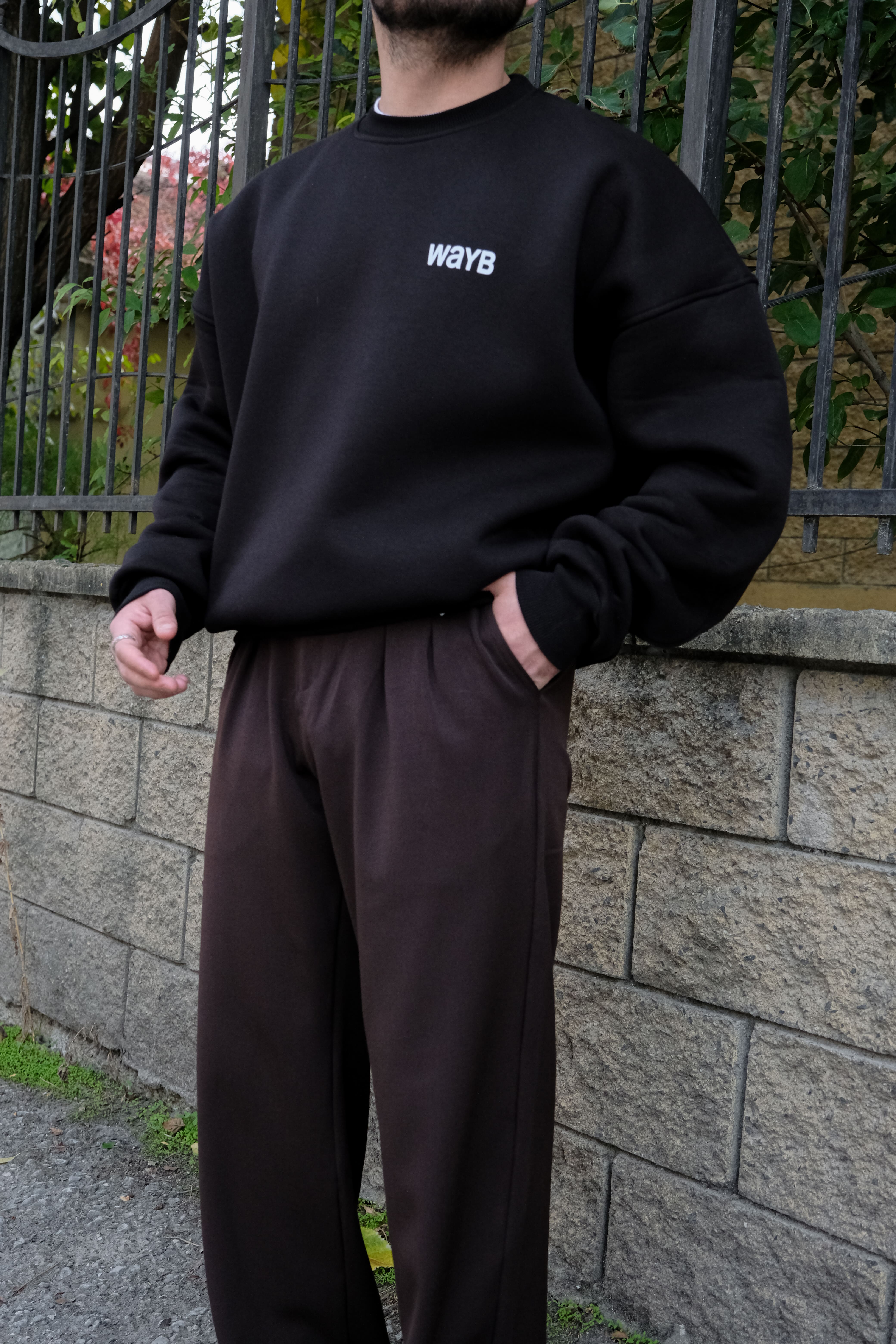 Wayb Bomber Extra Oversize Siyah Sweatshirt (Premium Ürün)