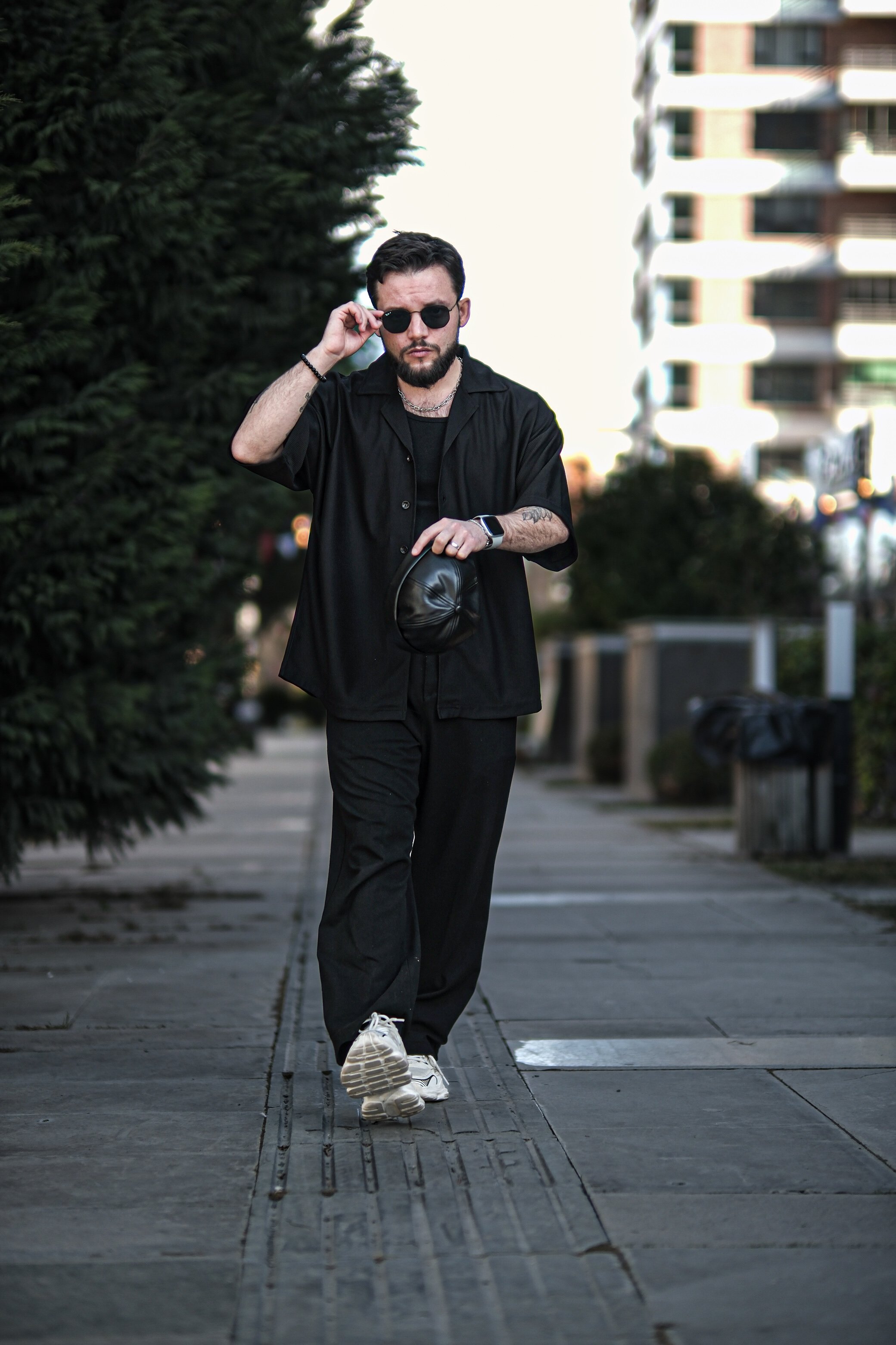 Fitilli Extra Oversize Fitilli Siyah Gömlek