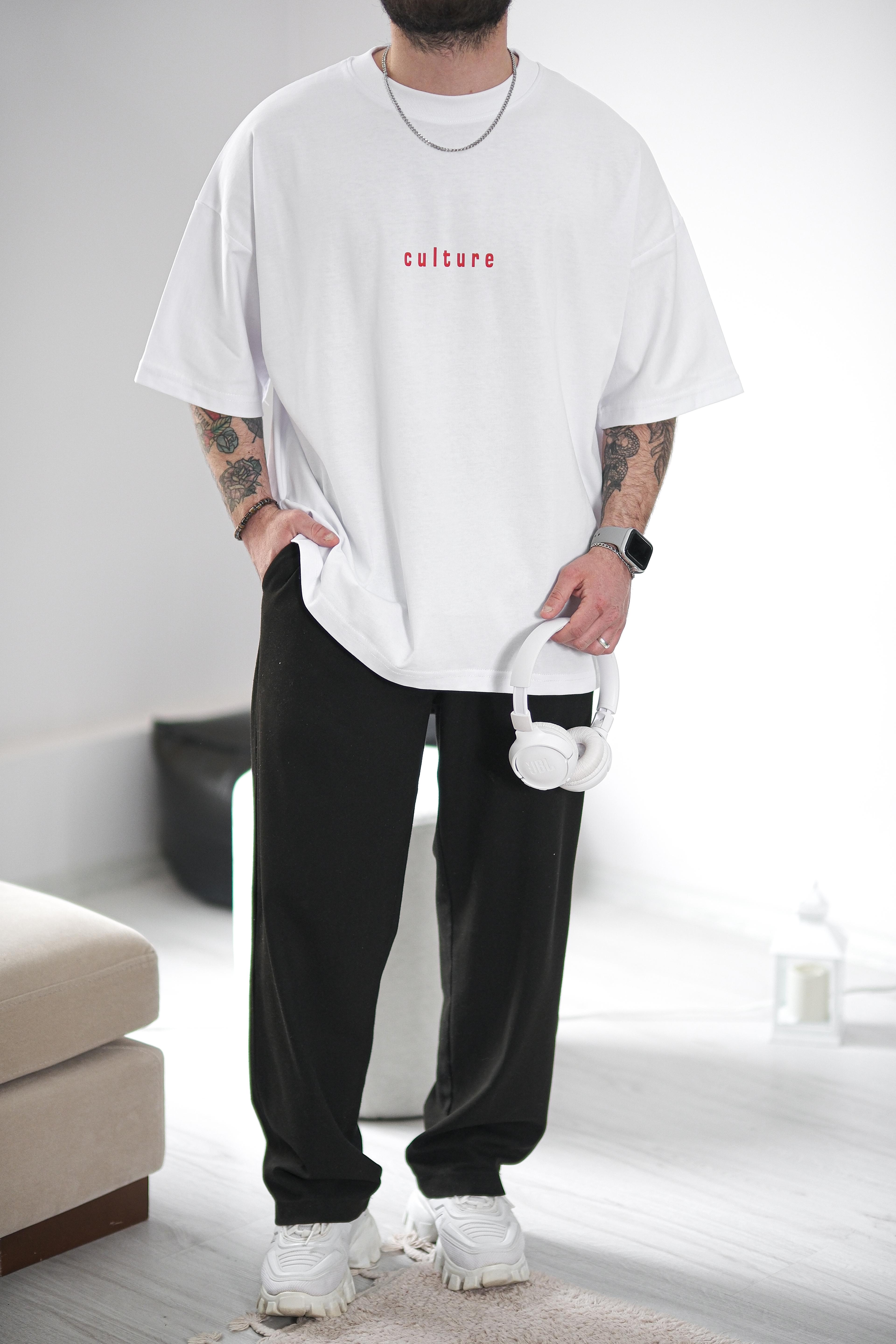 Culture Extra Oversize Beyaz Tshirt
