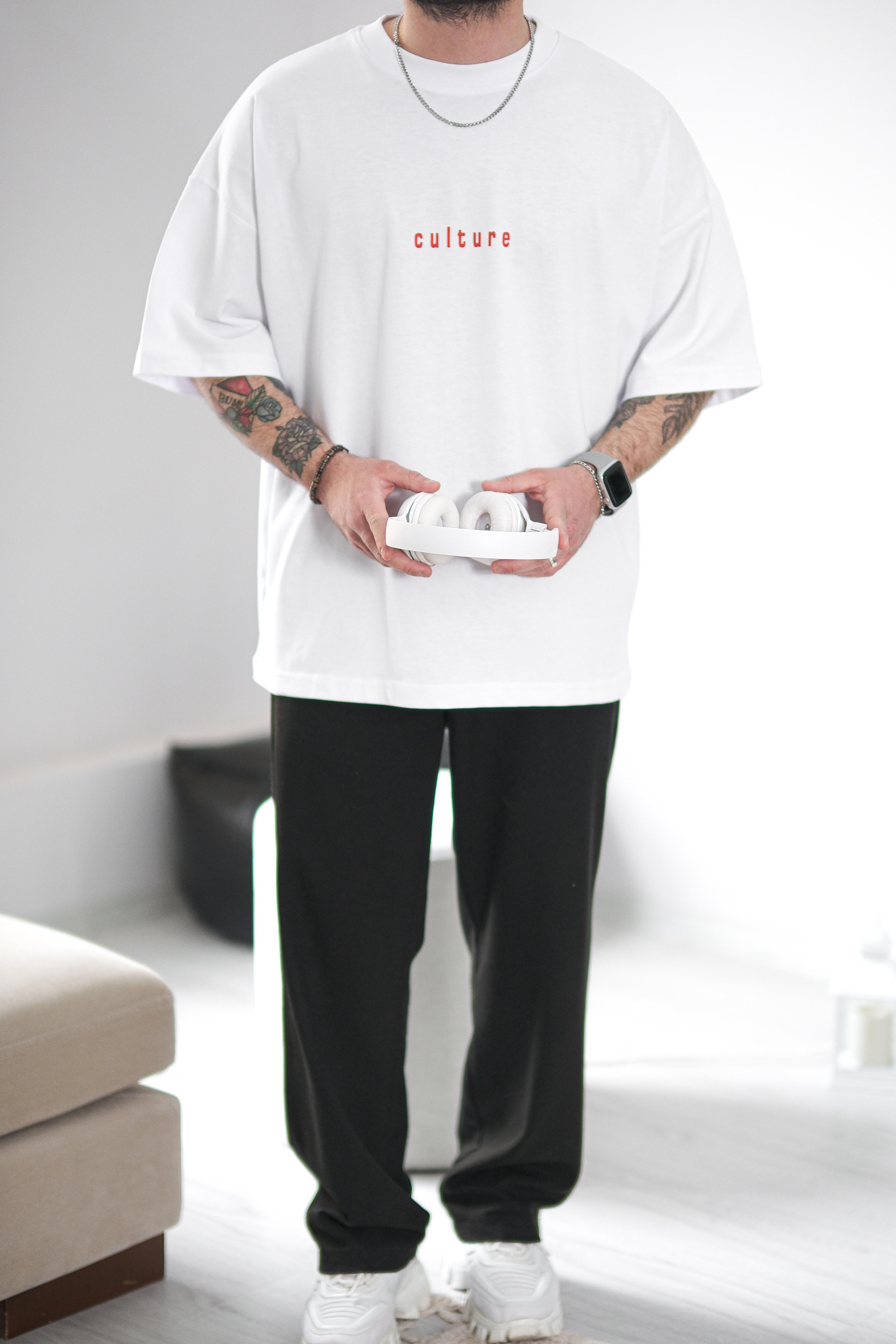 Culture Extra Oversize Beyaz Tshirt