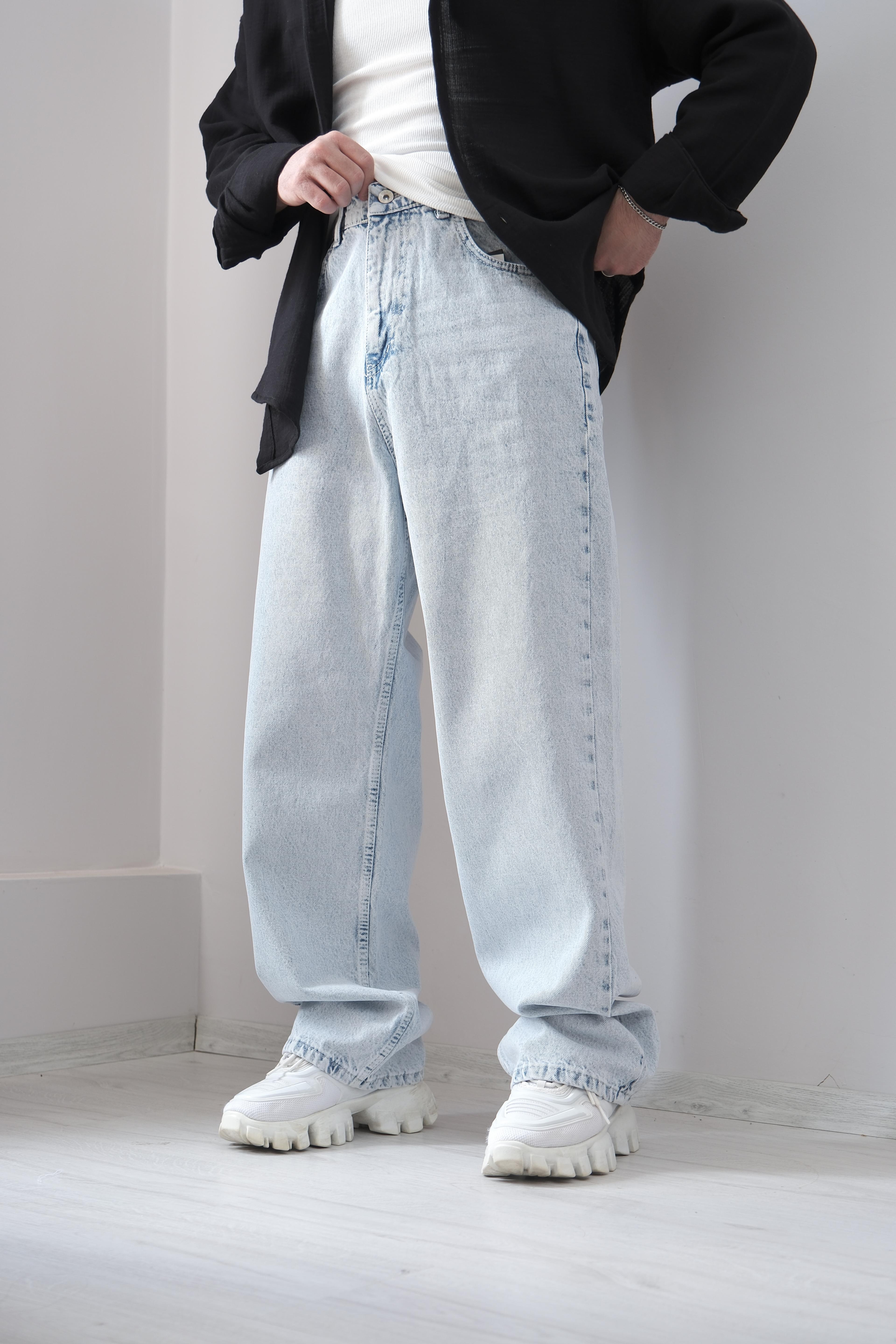 Buz Mavi Baggy Jean Premium Kalite