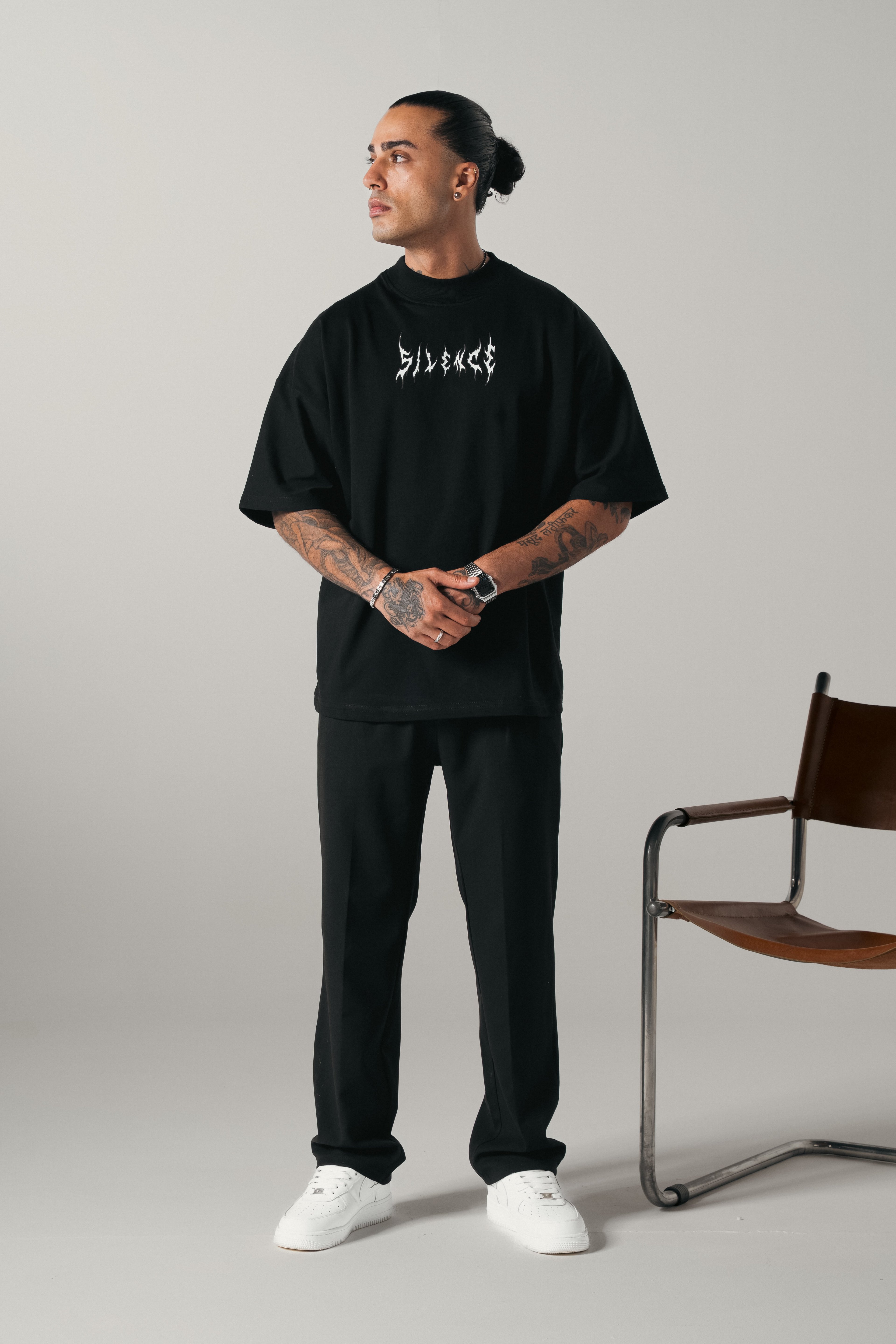 Silence Extra Oversize Siyah Tshirt