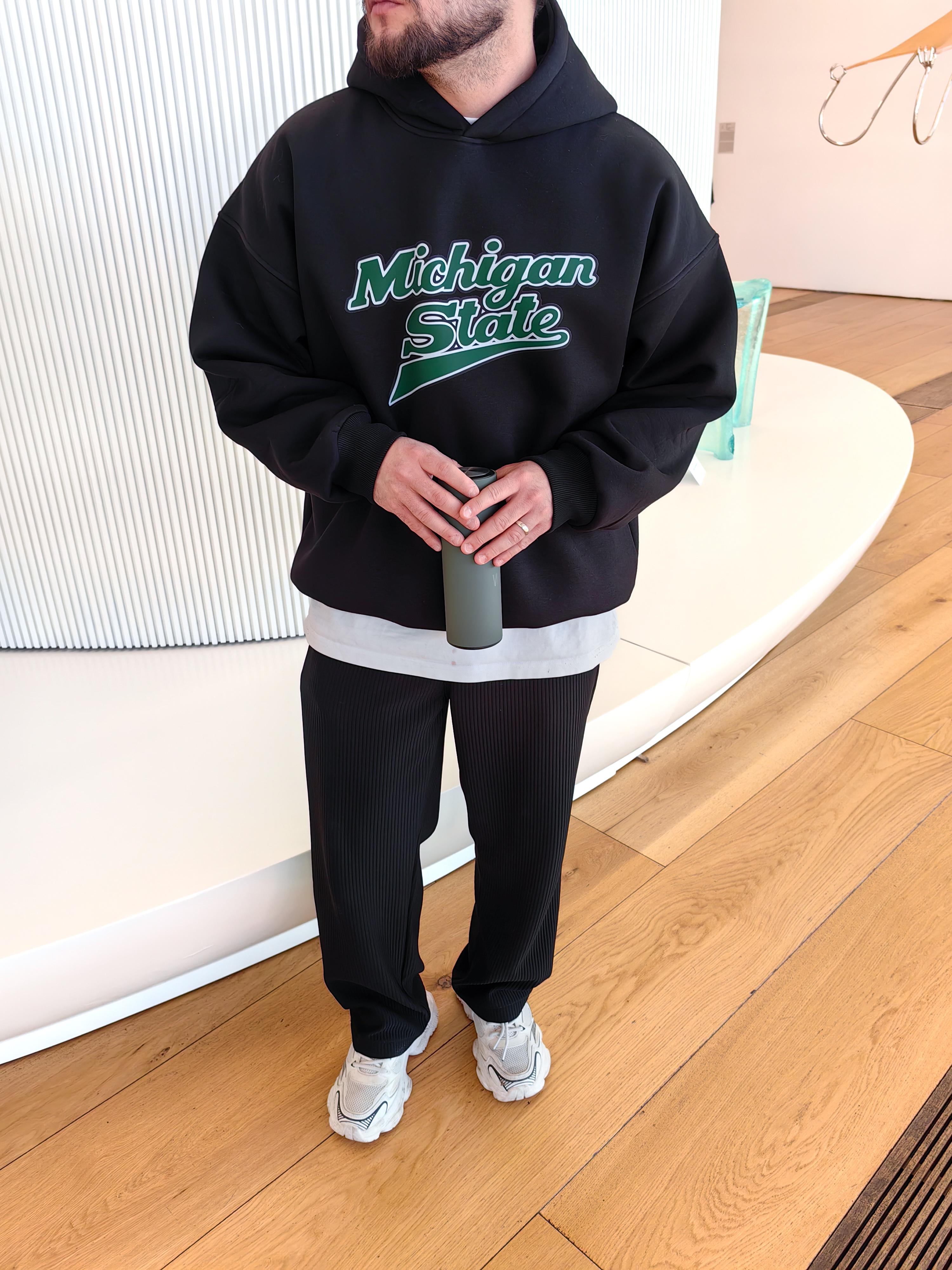 Michigan State Black Extra Oversize Hoodie