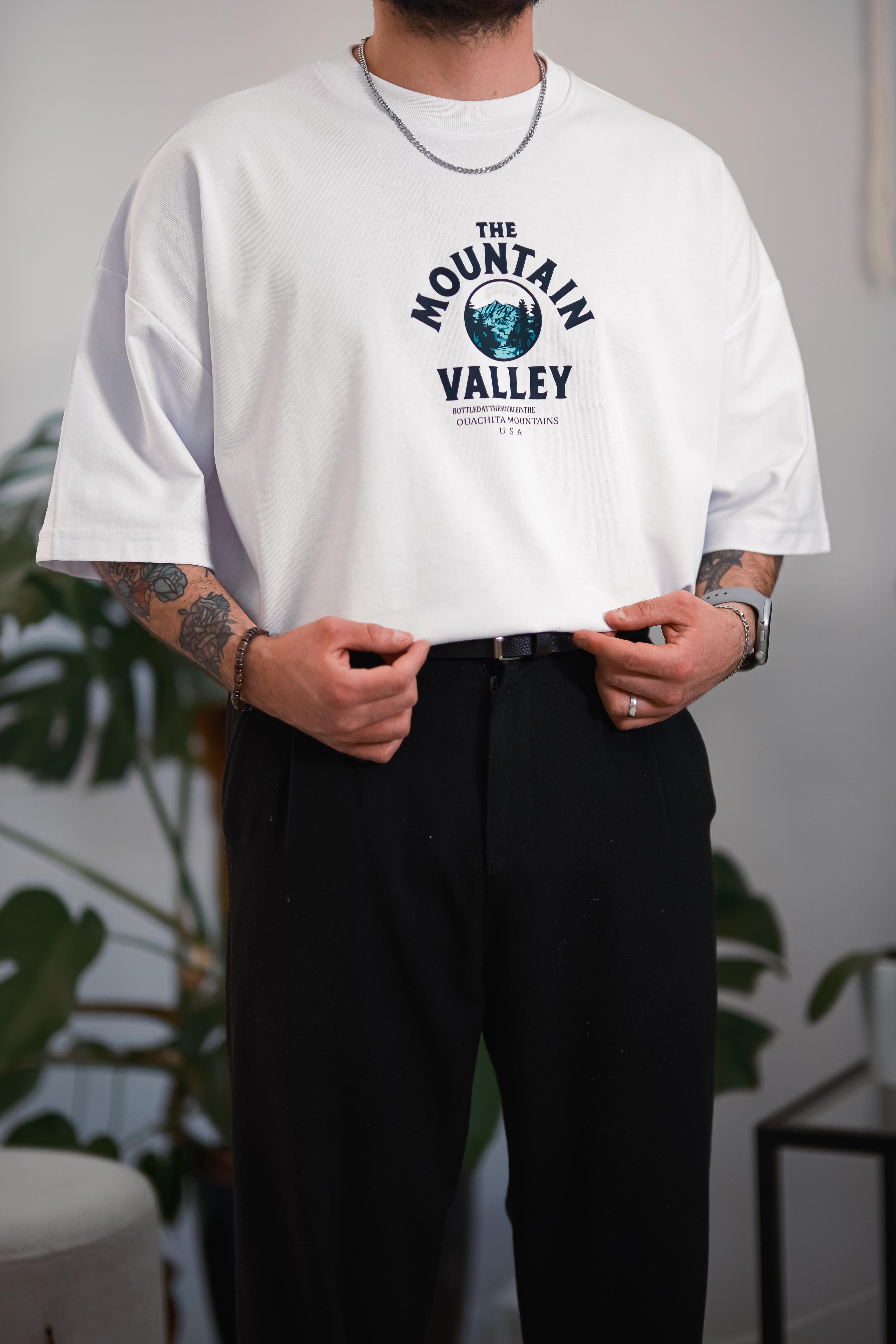 Mountain Valley Extra Oversize Beyaz Tshirt