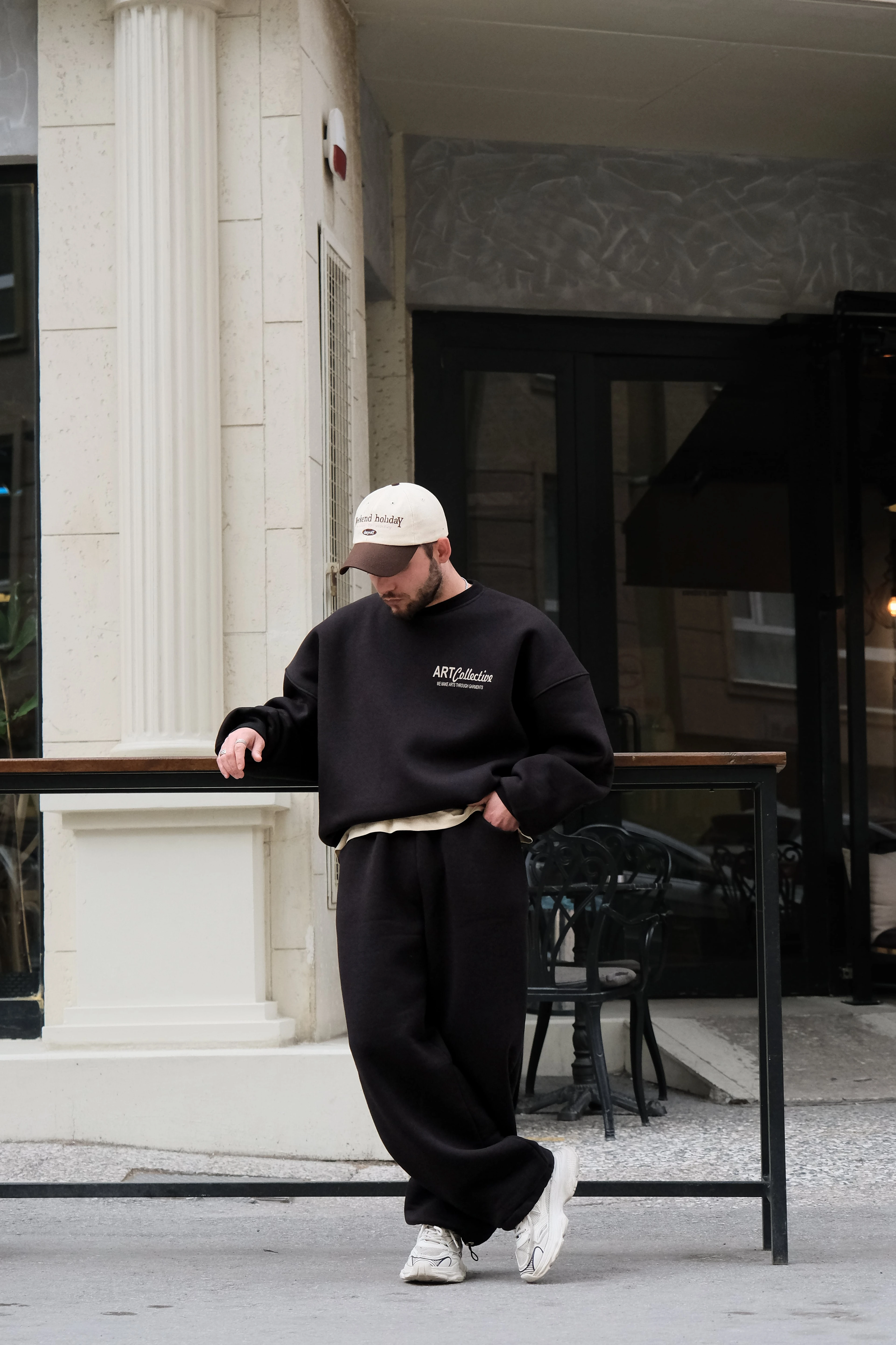 ArtCollective Bomber Extra Oversize Siyah Sweatshirt ( premium ürün )