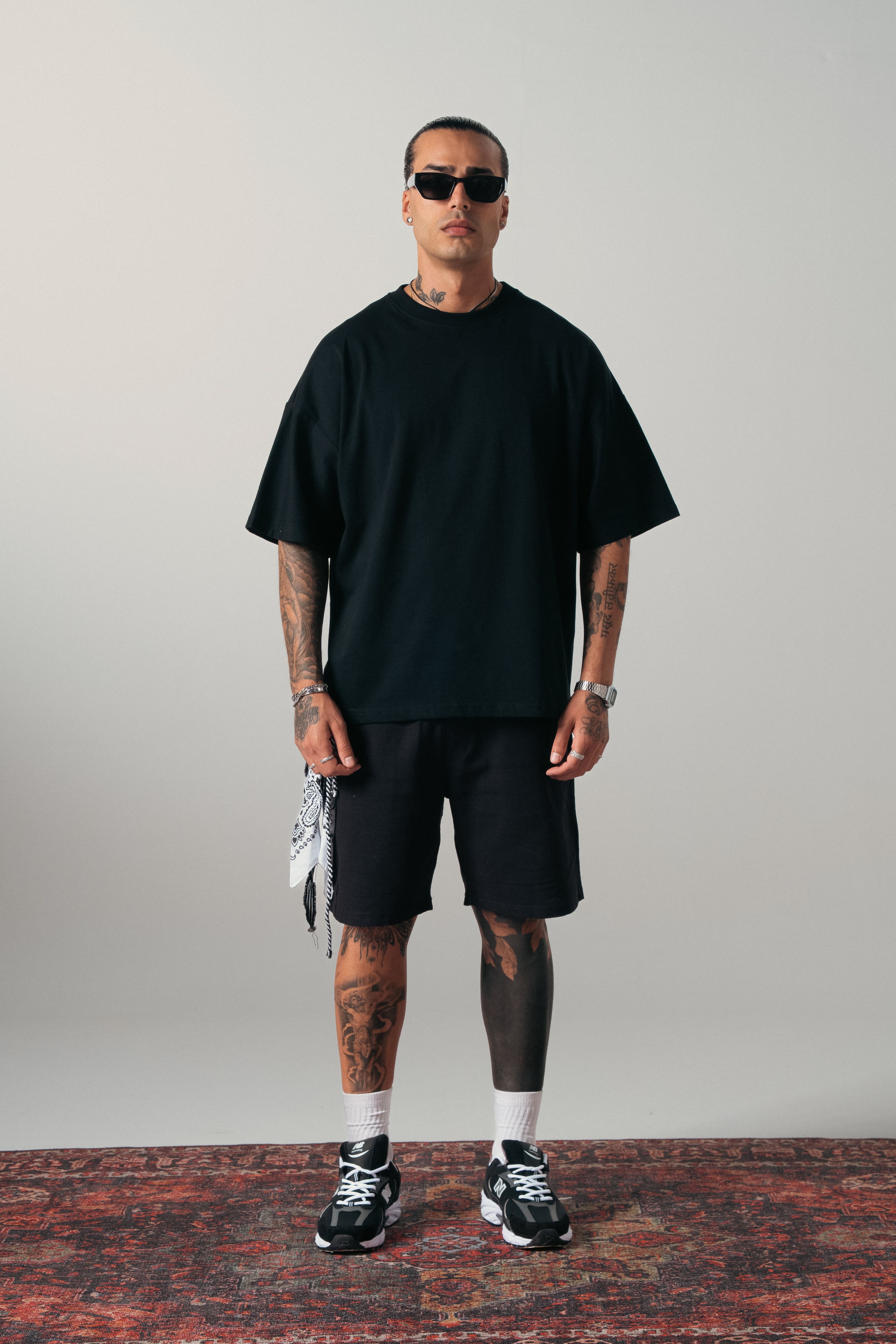 Ekstra Oversize Siyah Basic Tshirt