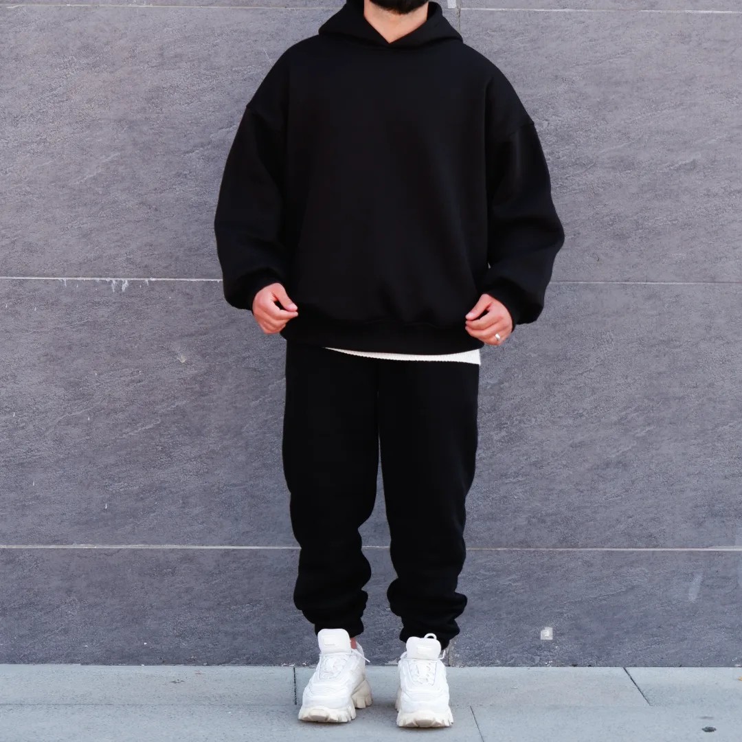 Wsw Black Basic Oversize Hoodie