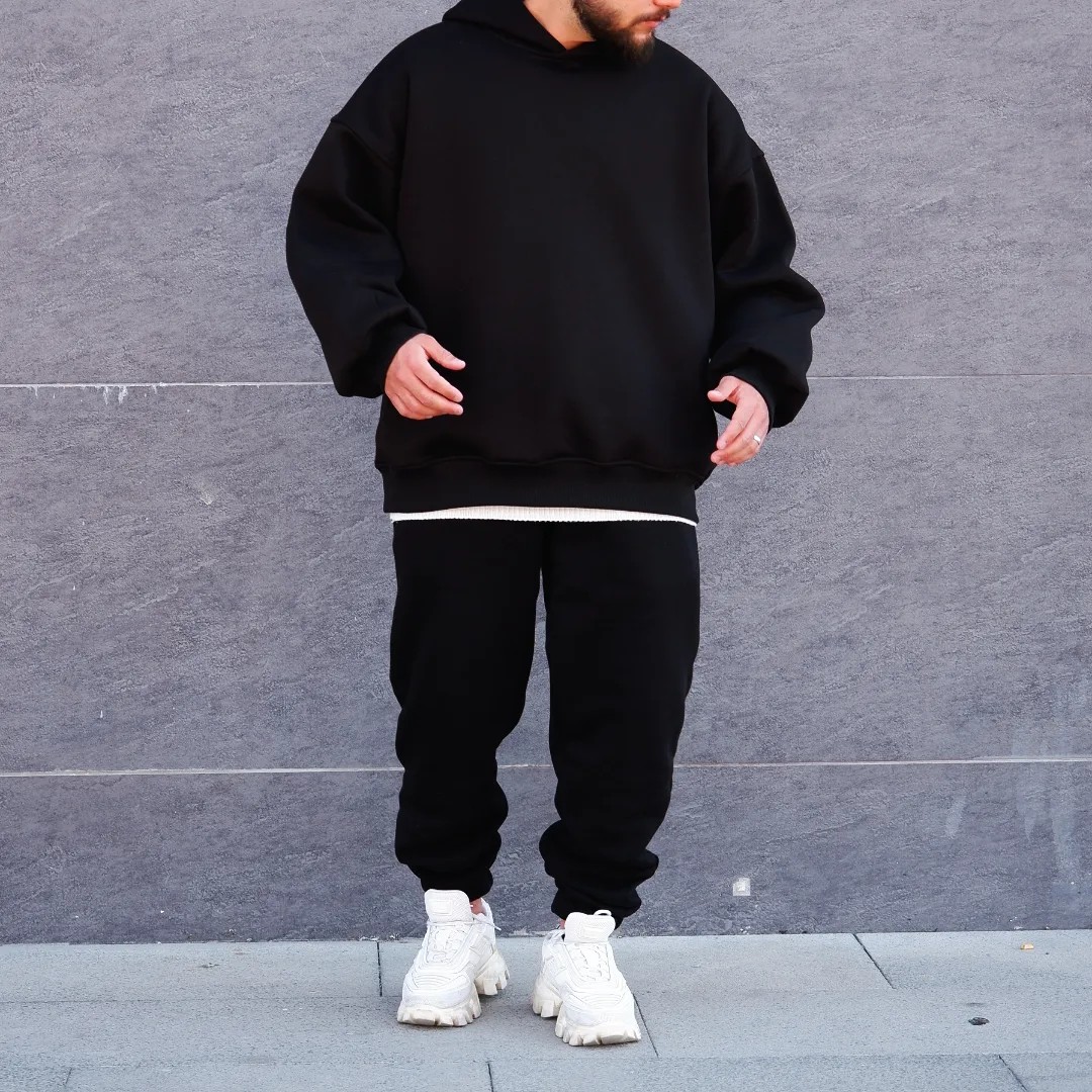 Wsw Black Basic Oversize Hoodie