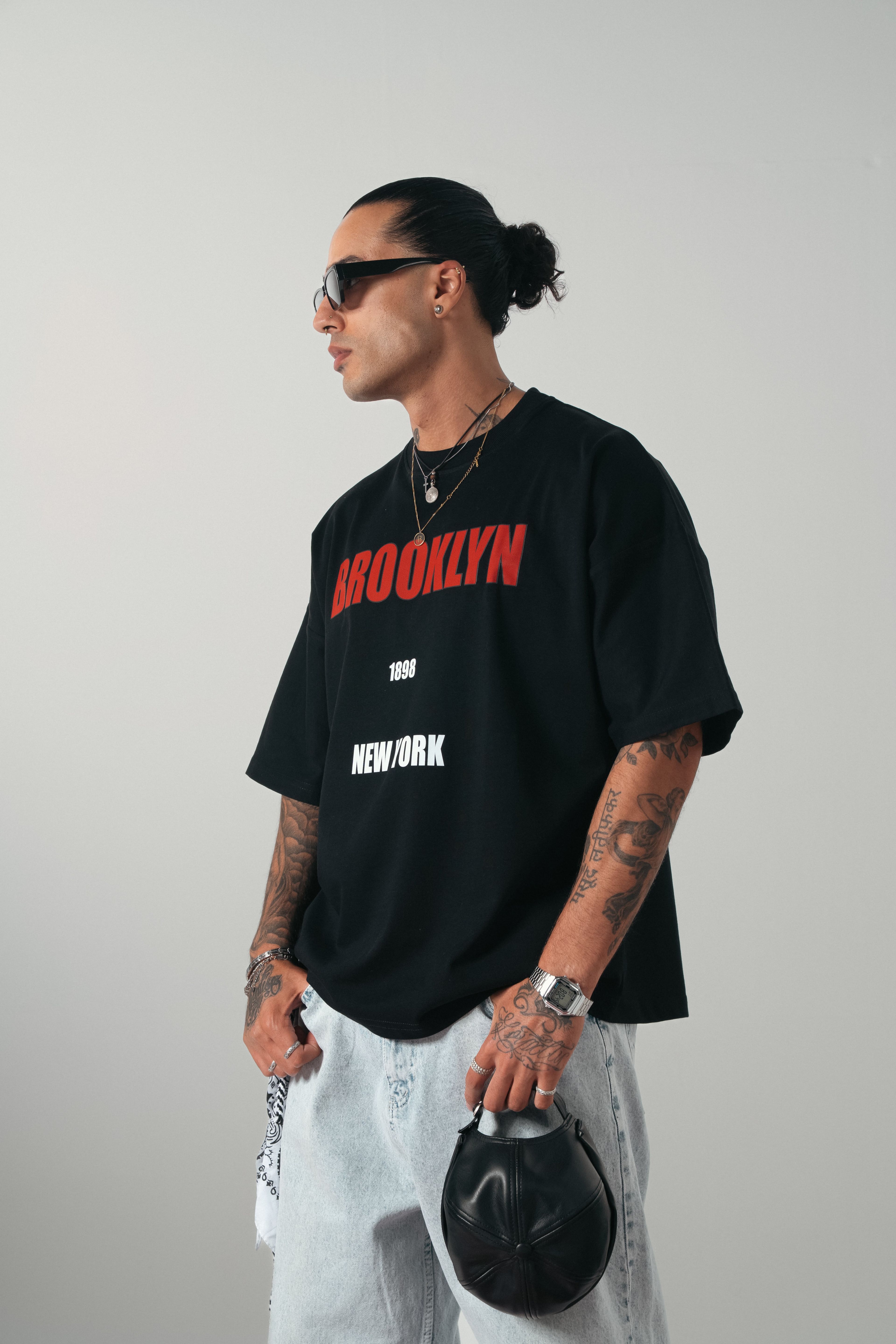 Brooklyn Siyah Extra Oversize Tshirt