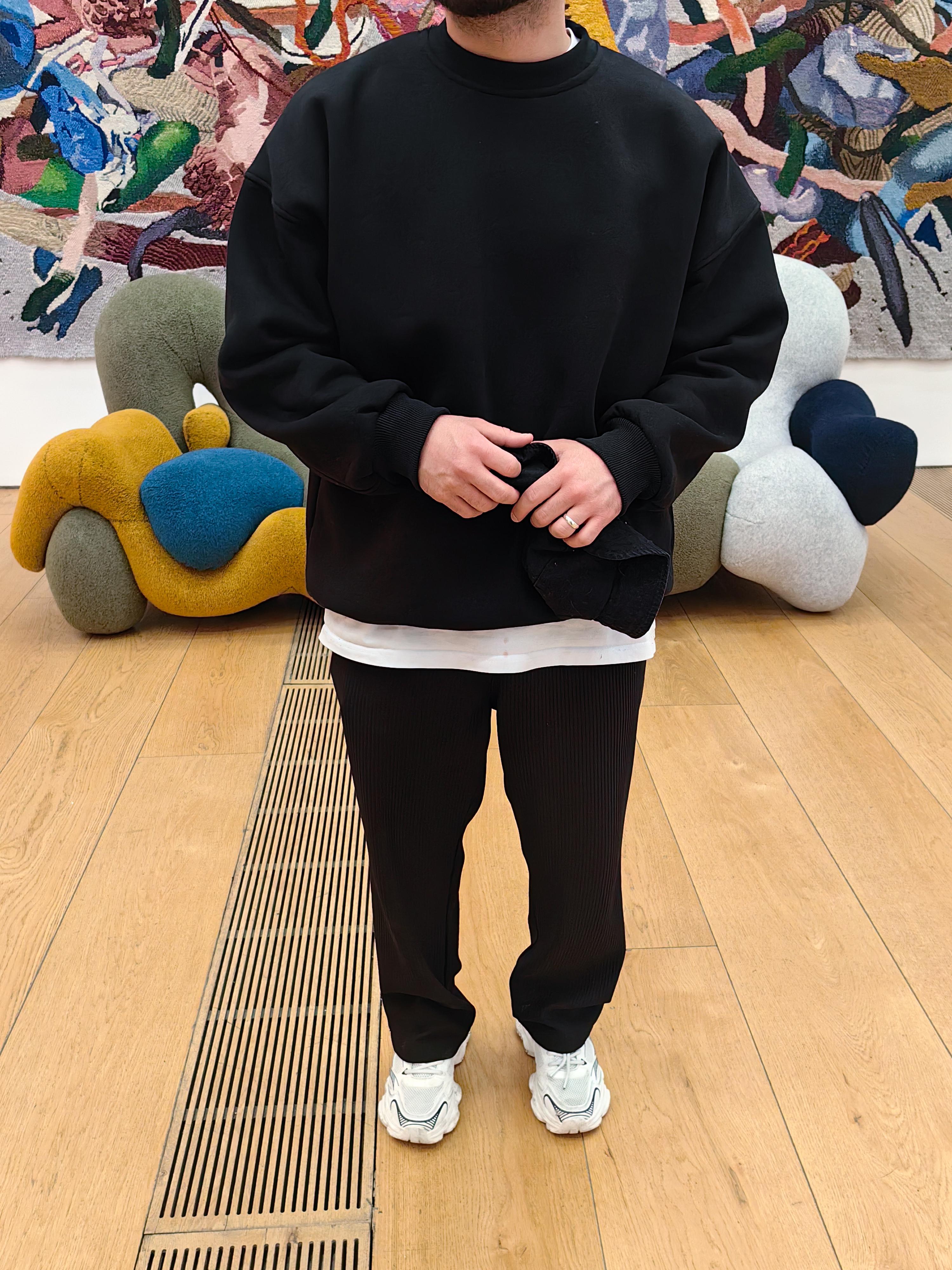 Black Basic Extra Oversize Sweatshirt