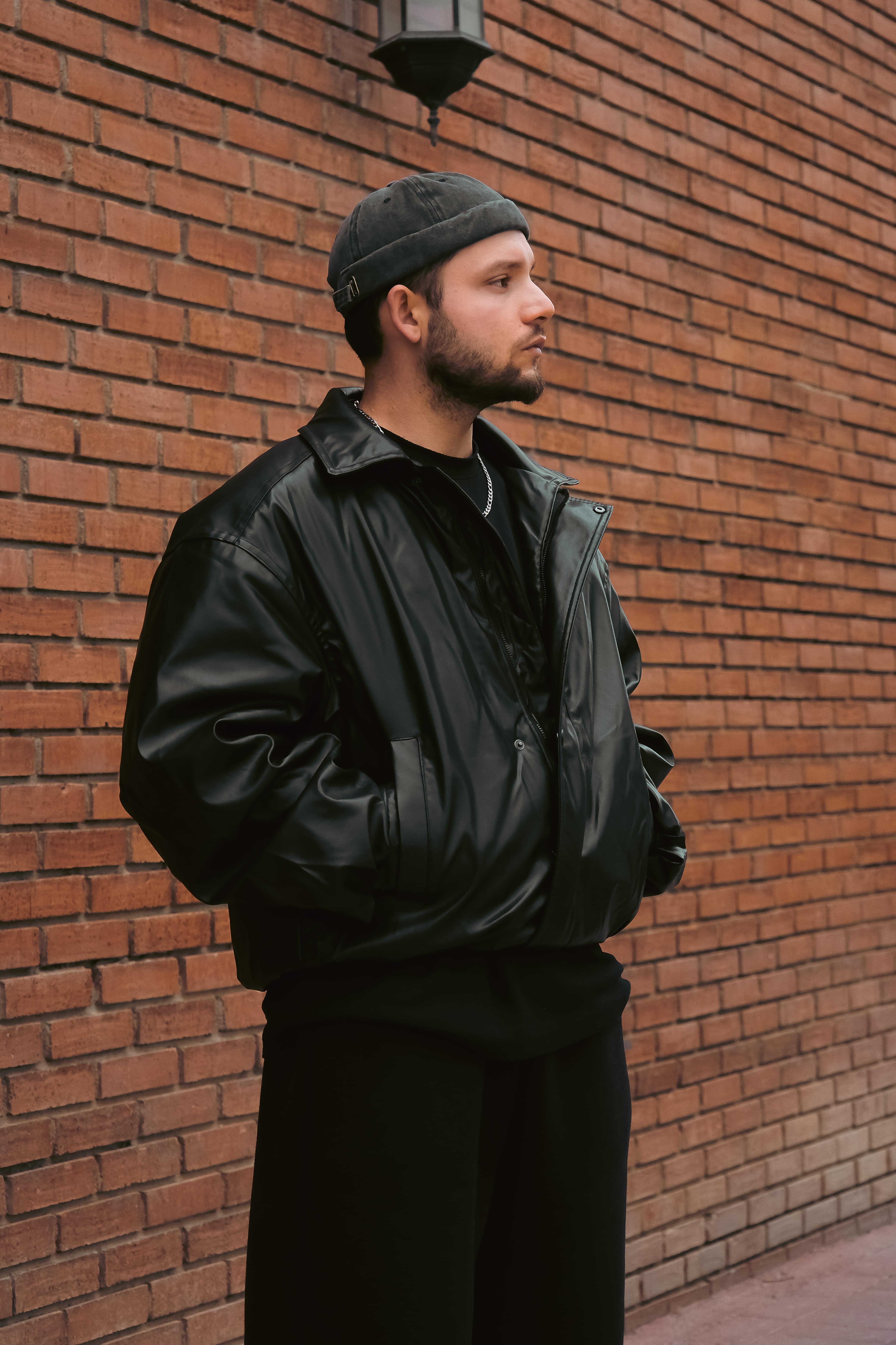 Siyah Oversize Deri Ceket