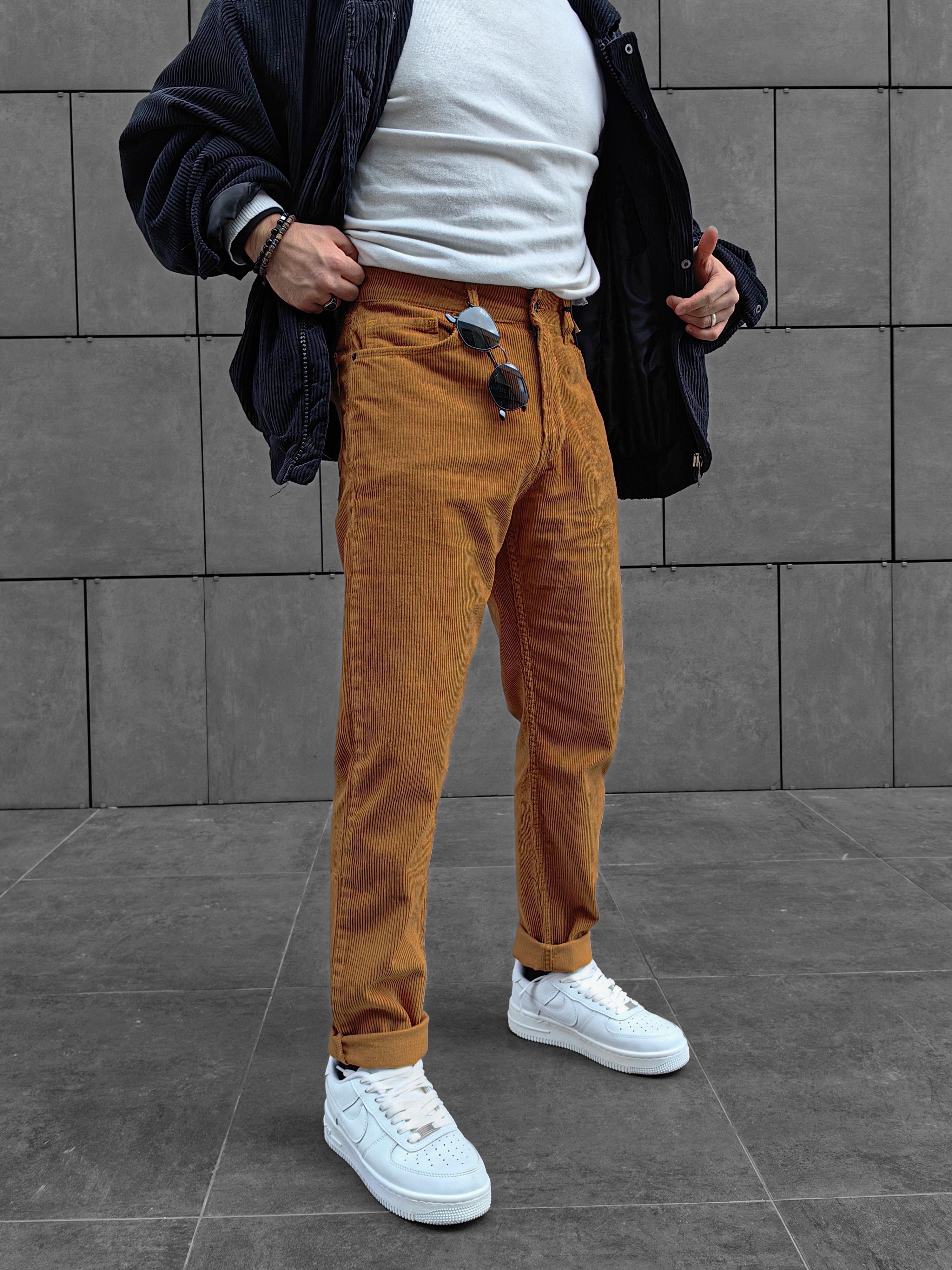 Kadife Tarçın Boyfriend Pantolon