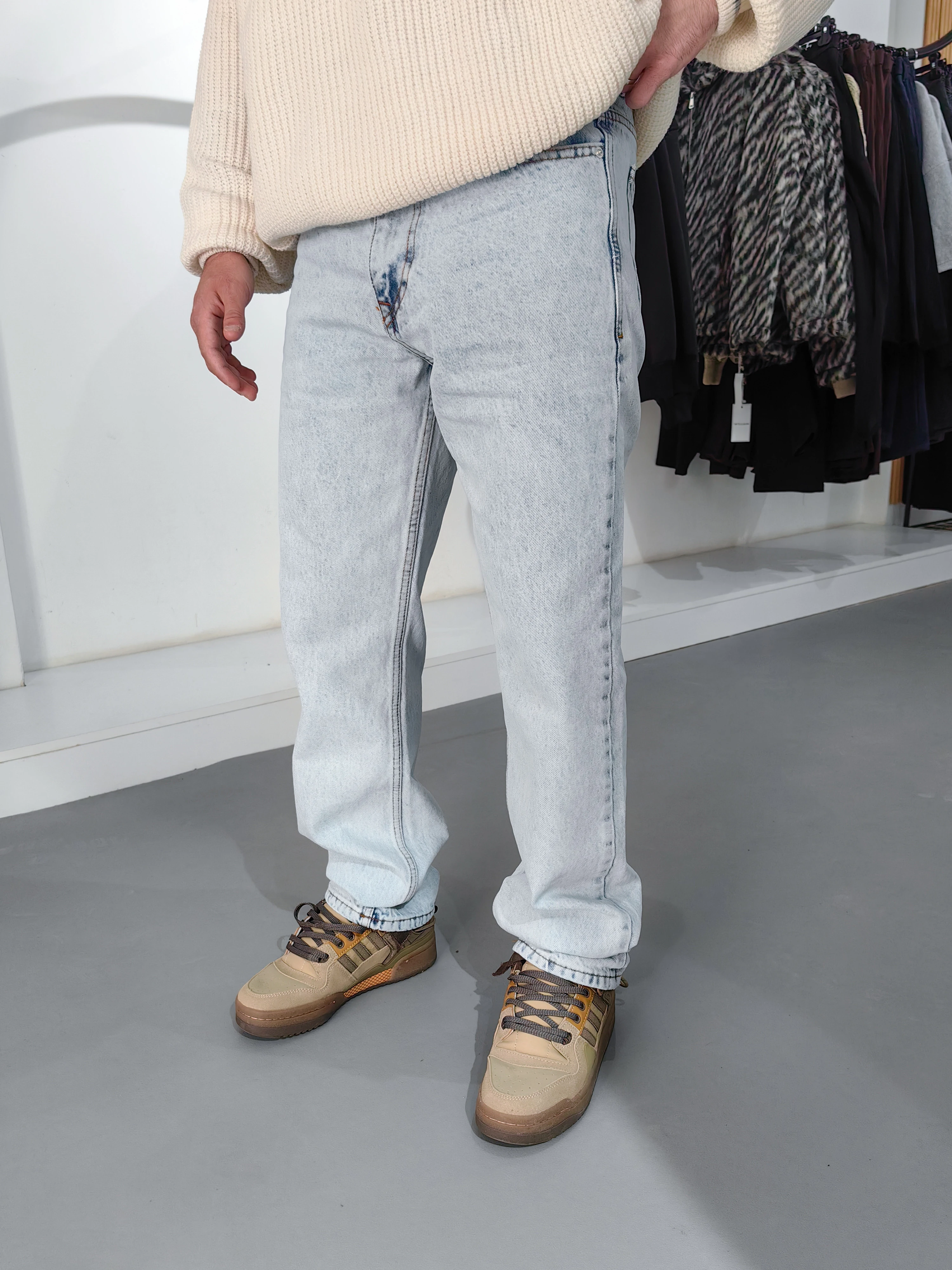 Buz Mavi Relax Fit Baggy Jean