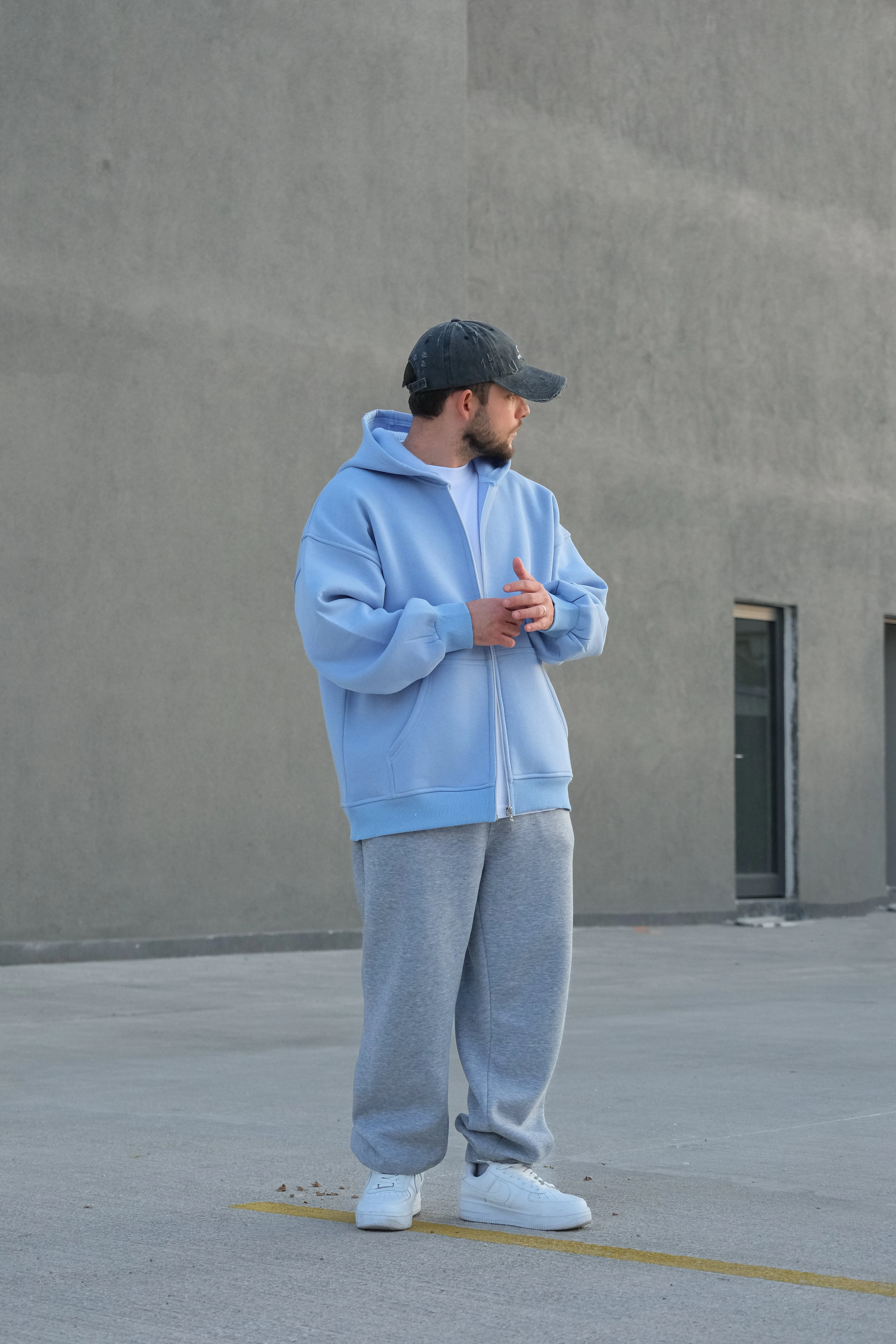 BabyBlue Extra Oversize Ful Zip Hoodie ( Premium Ürün ) 