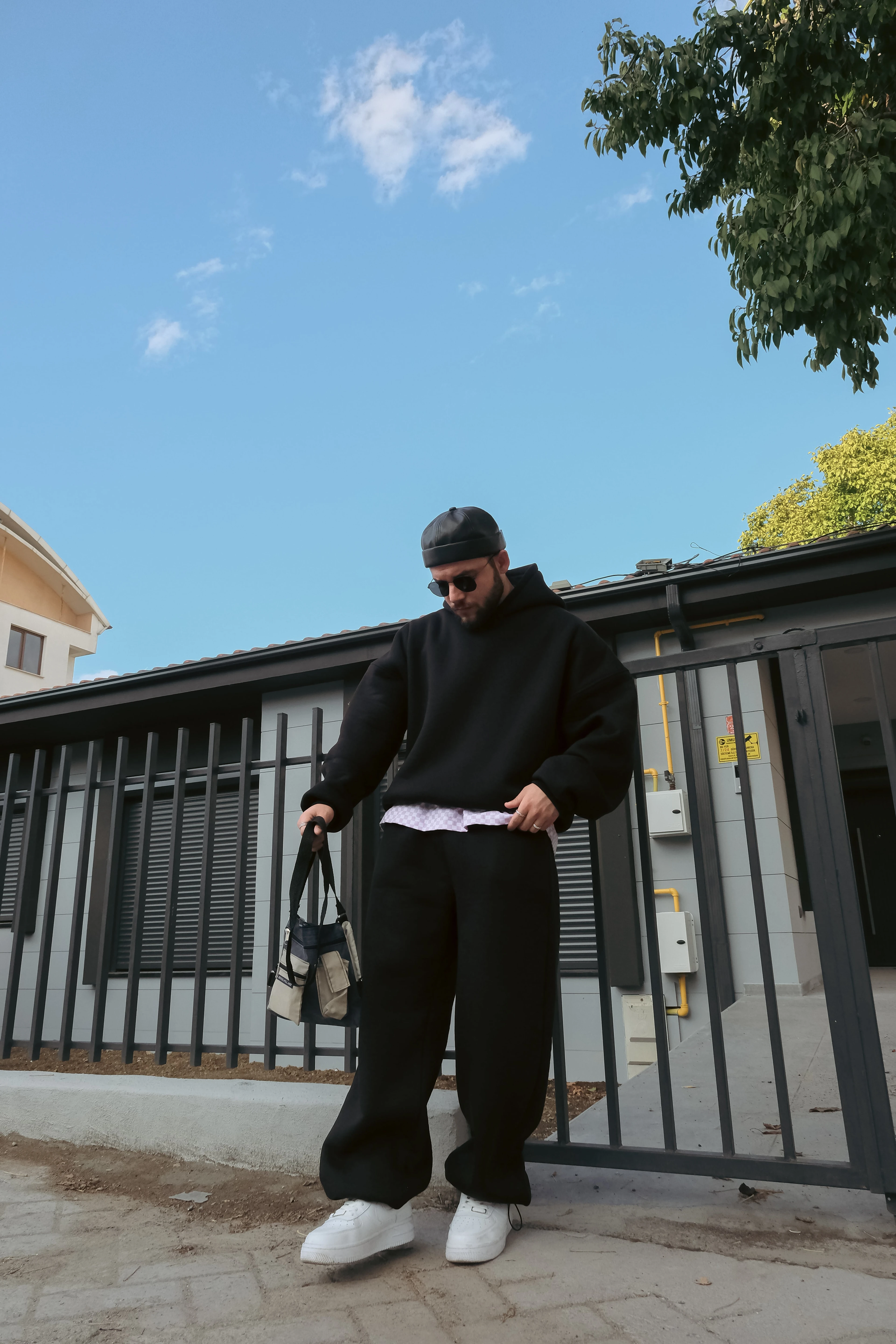 Bomber Extra Oversize Siyah Basic Hoodie ( premium ürün ) 