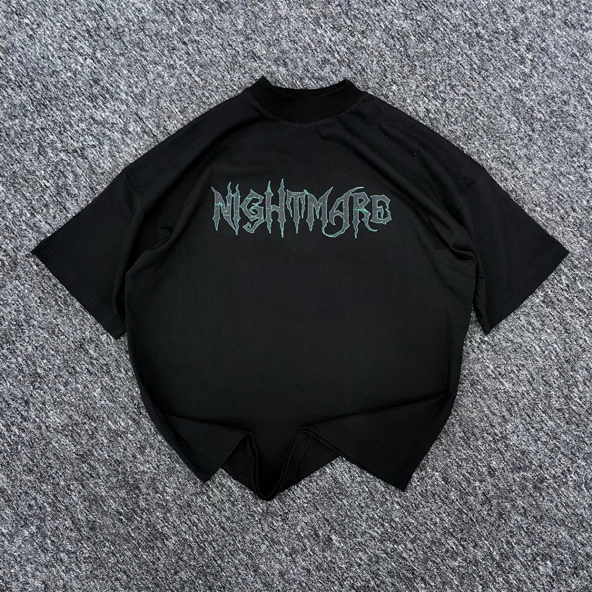 Nightmare Siyah Boğazlı Extra Oversize Tshirt