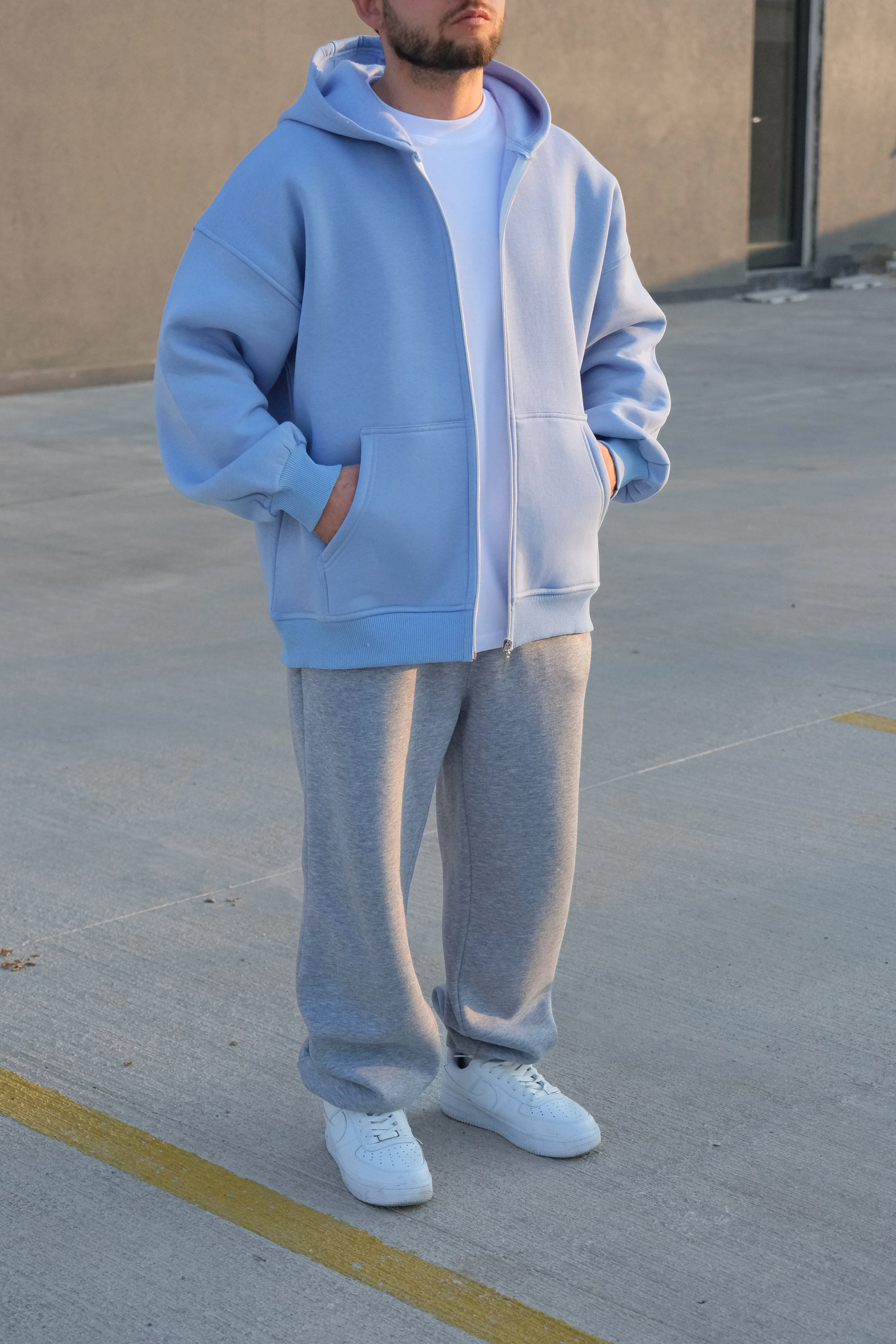 BabyBlue Extra Oversize Ful Zip Hoodie ( Premium Ürün ) 