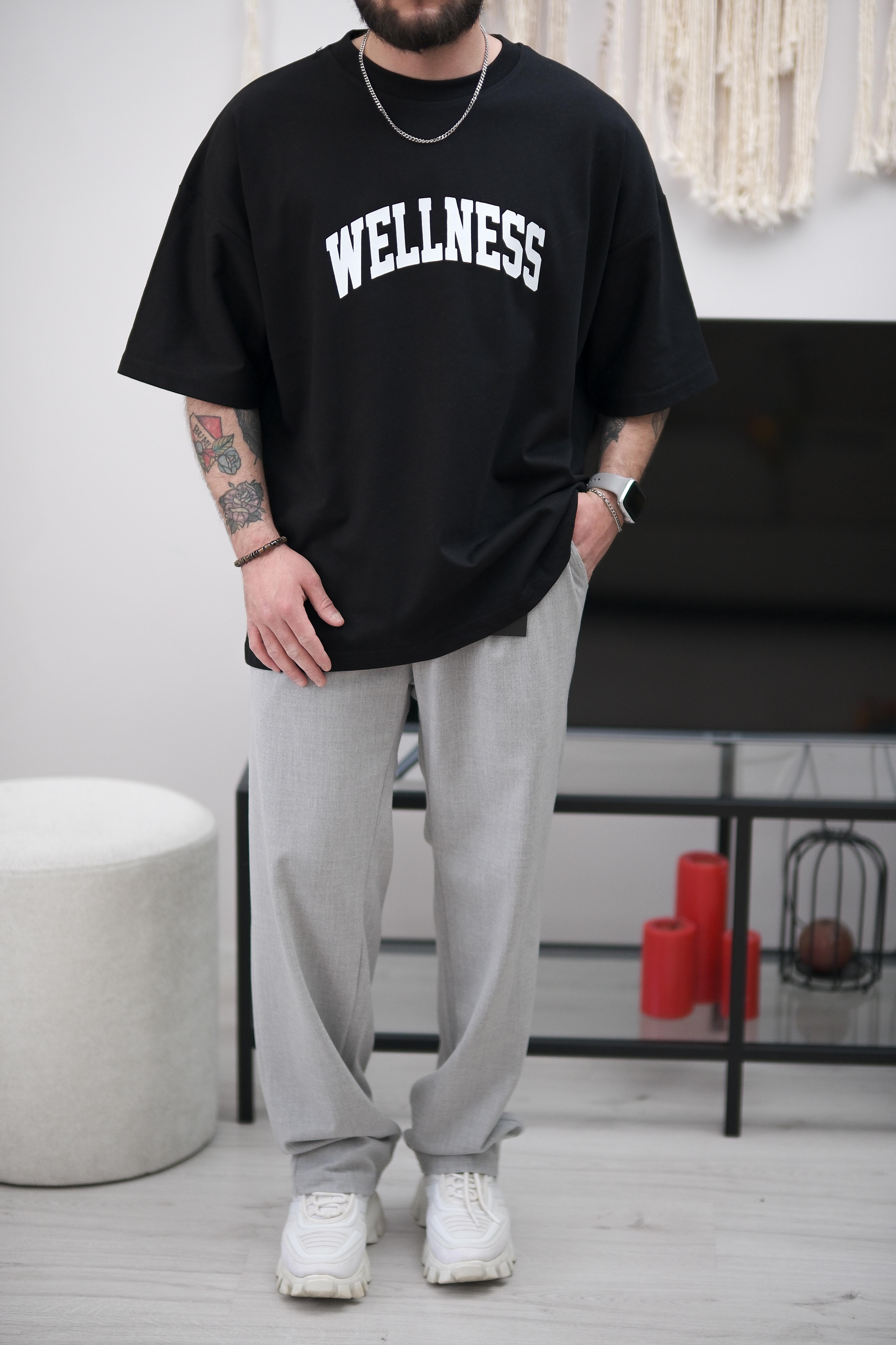 Wellness Extra Oversize Siyah Tshirt