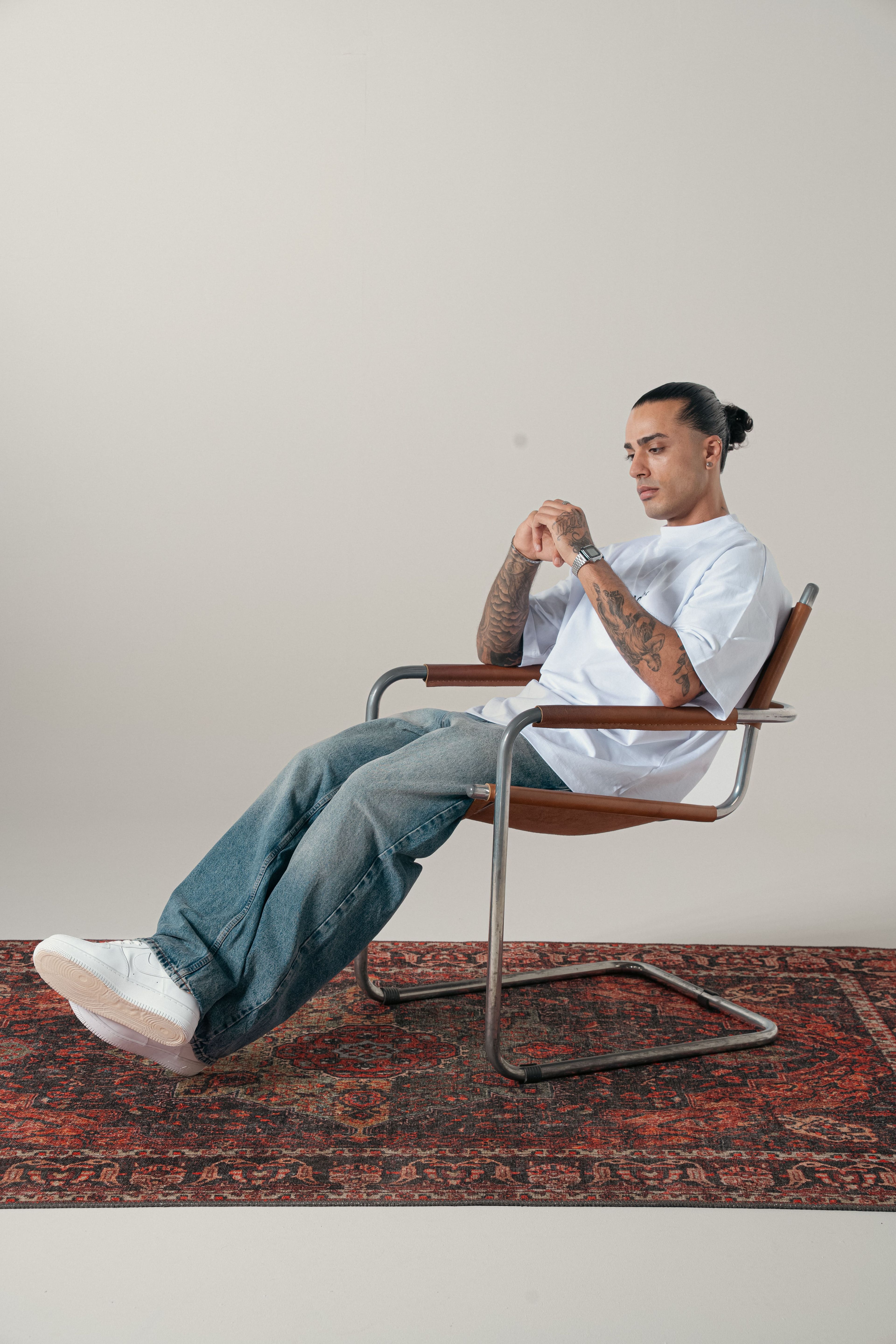 Studio Acne Yarım Boğazlı Ekstra Oversize Beyaz Tshirt