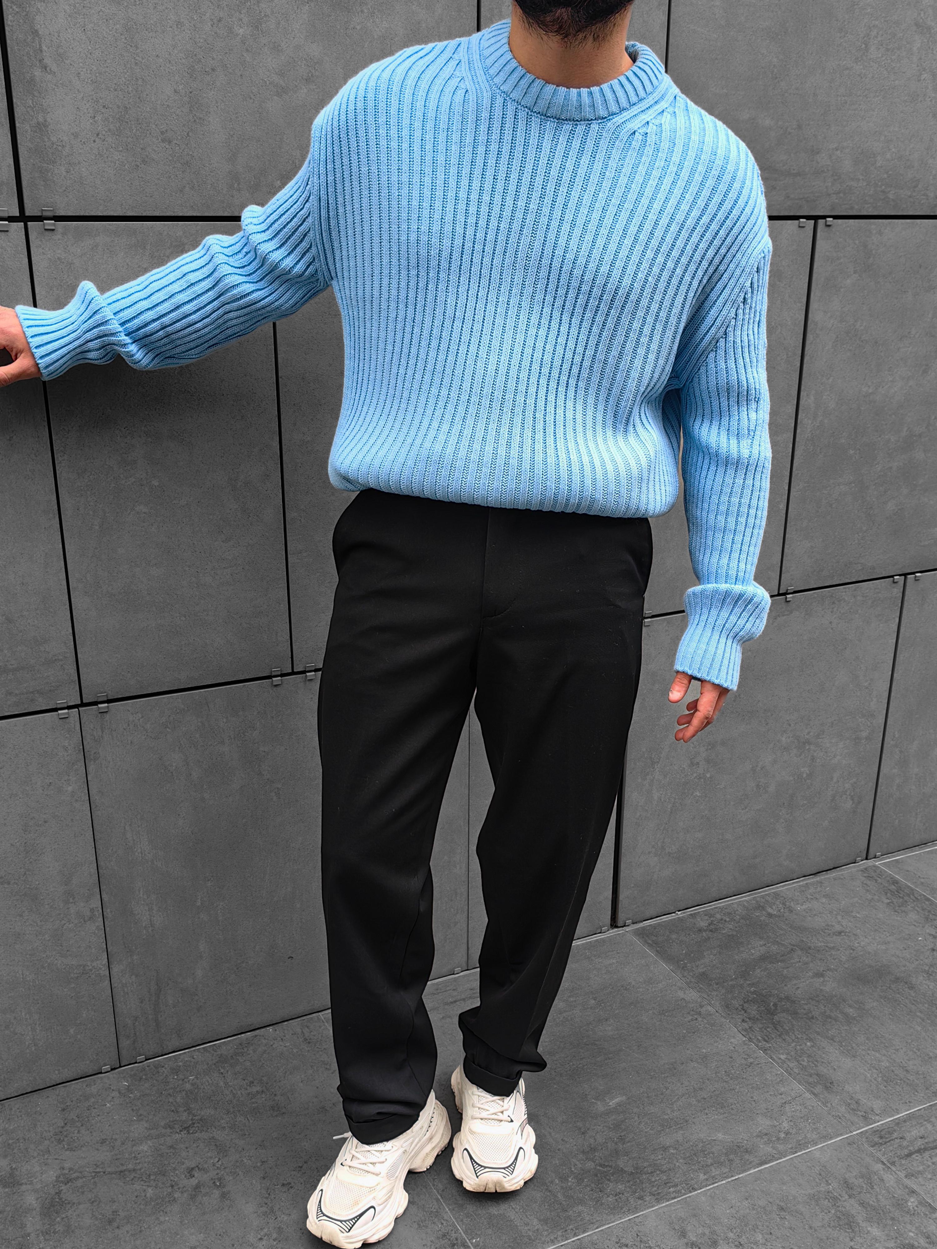 Baby Blue Oversize casual Triko