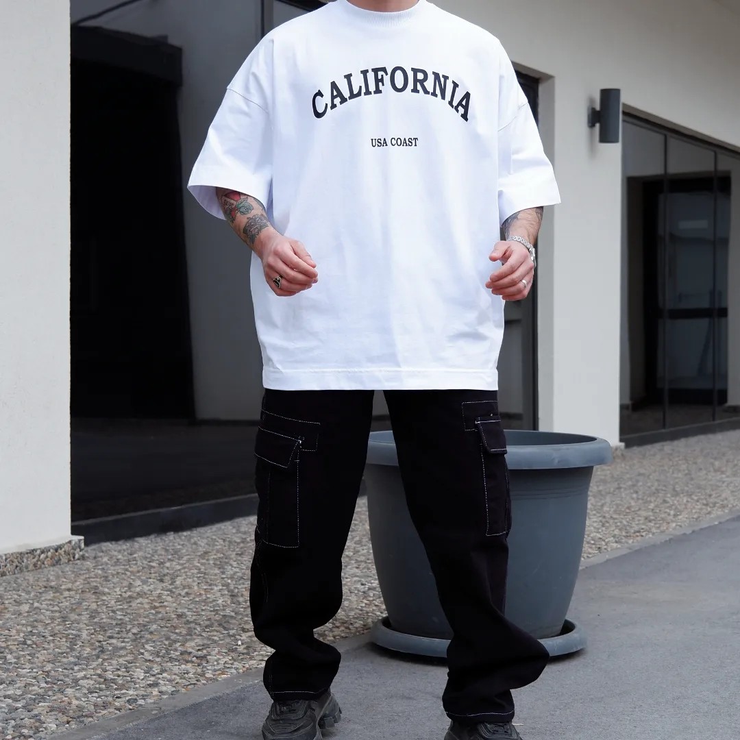 California Beyaz Extra Oversize T-shirt
