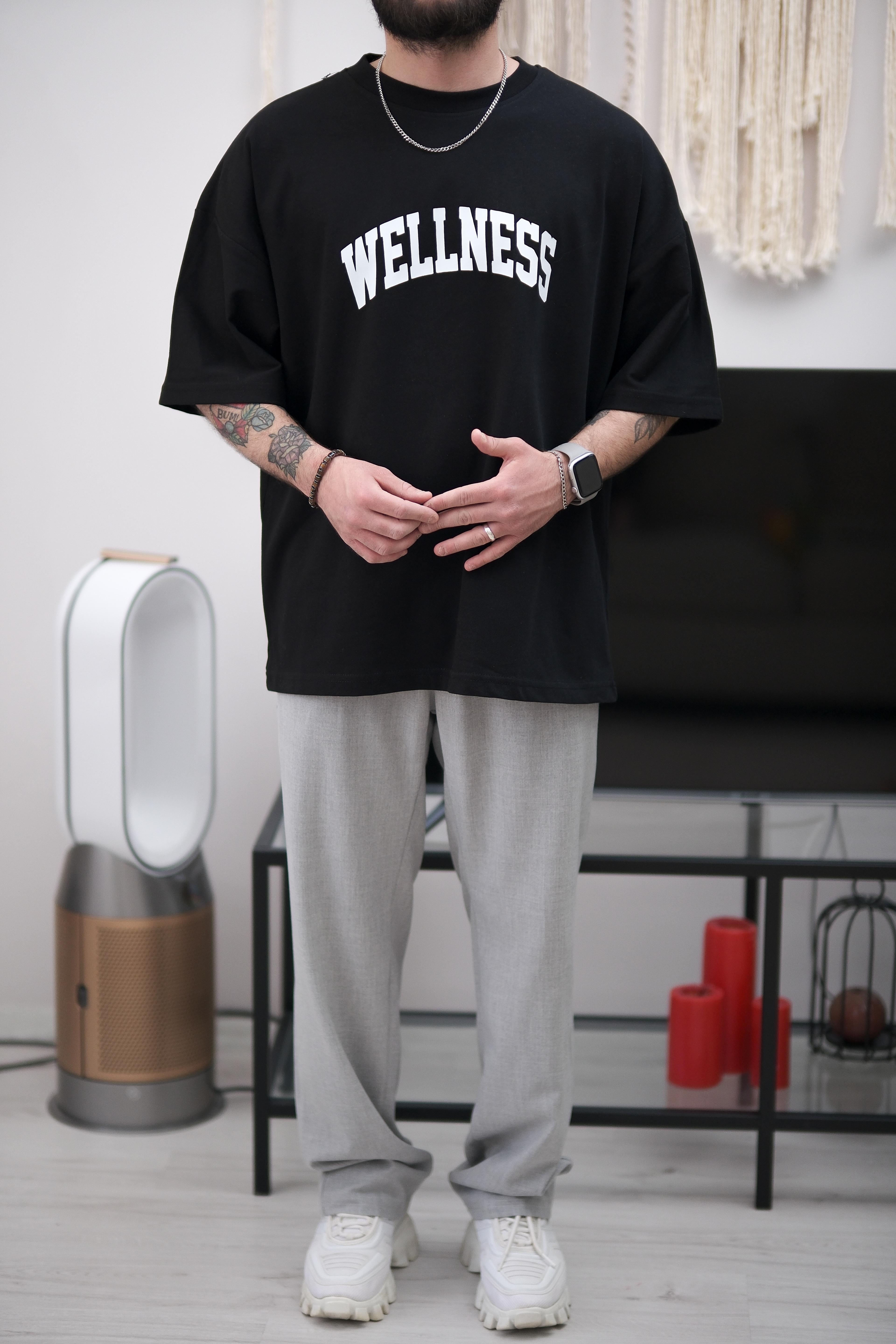 Wellness Extra Oversize Siyah Tshirt