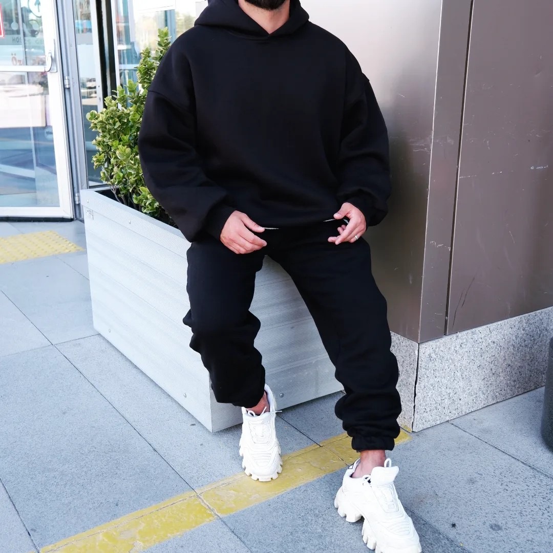 Wsw Black Basic Oversize Hoodie