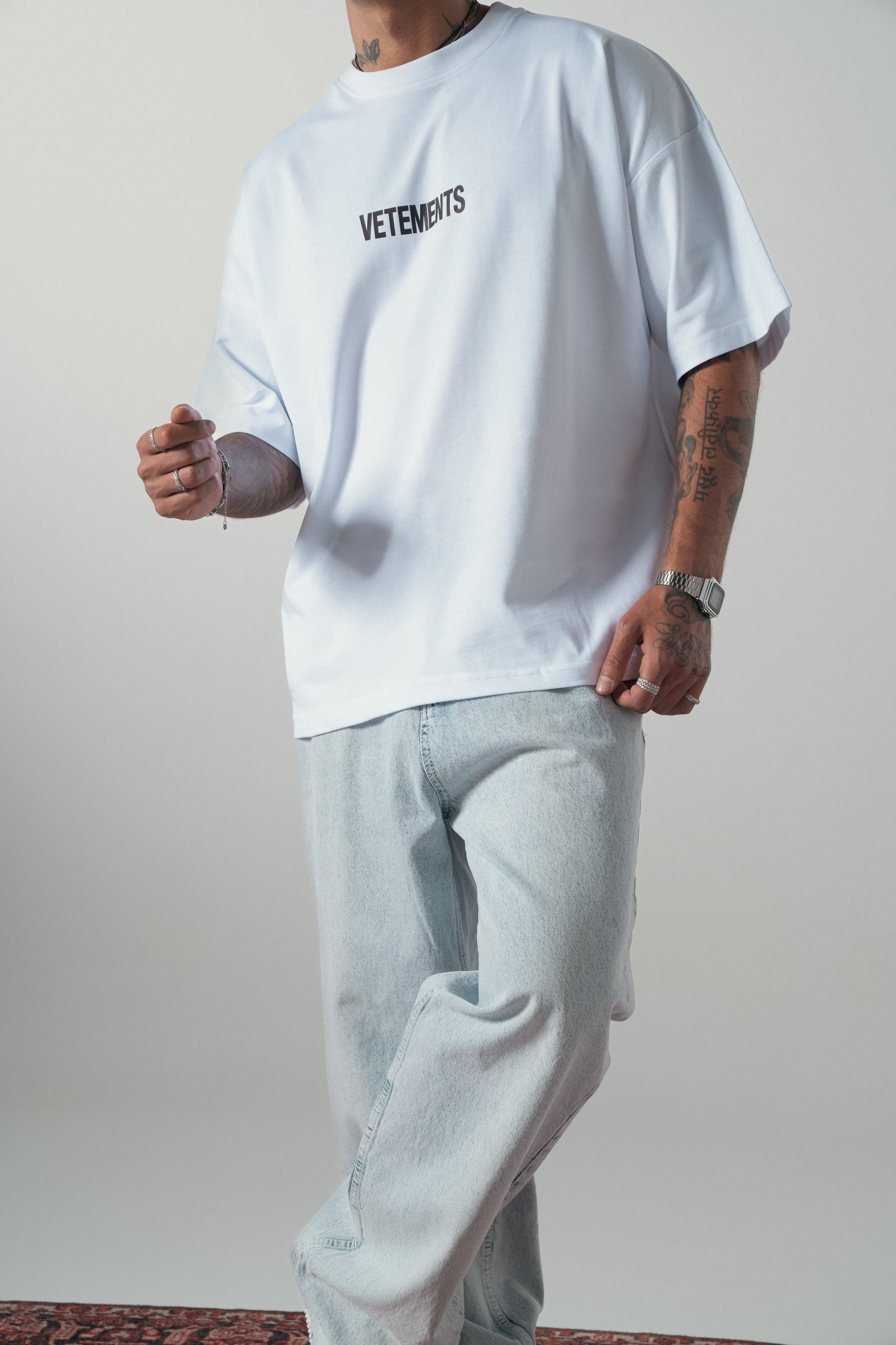 Beyaz Vetements Extra Oversize Tshirt