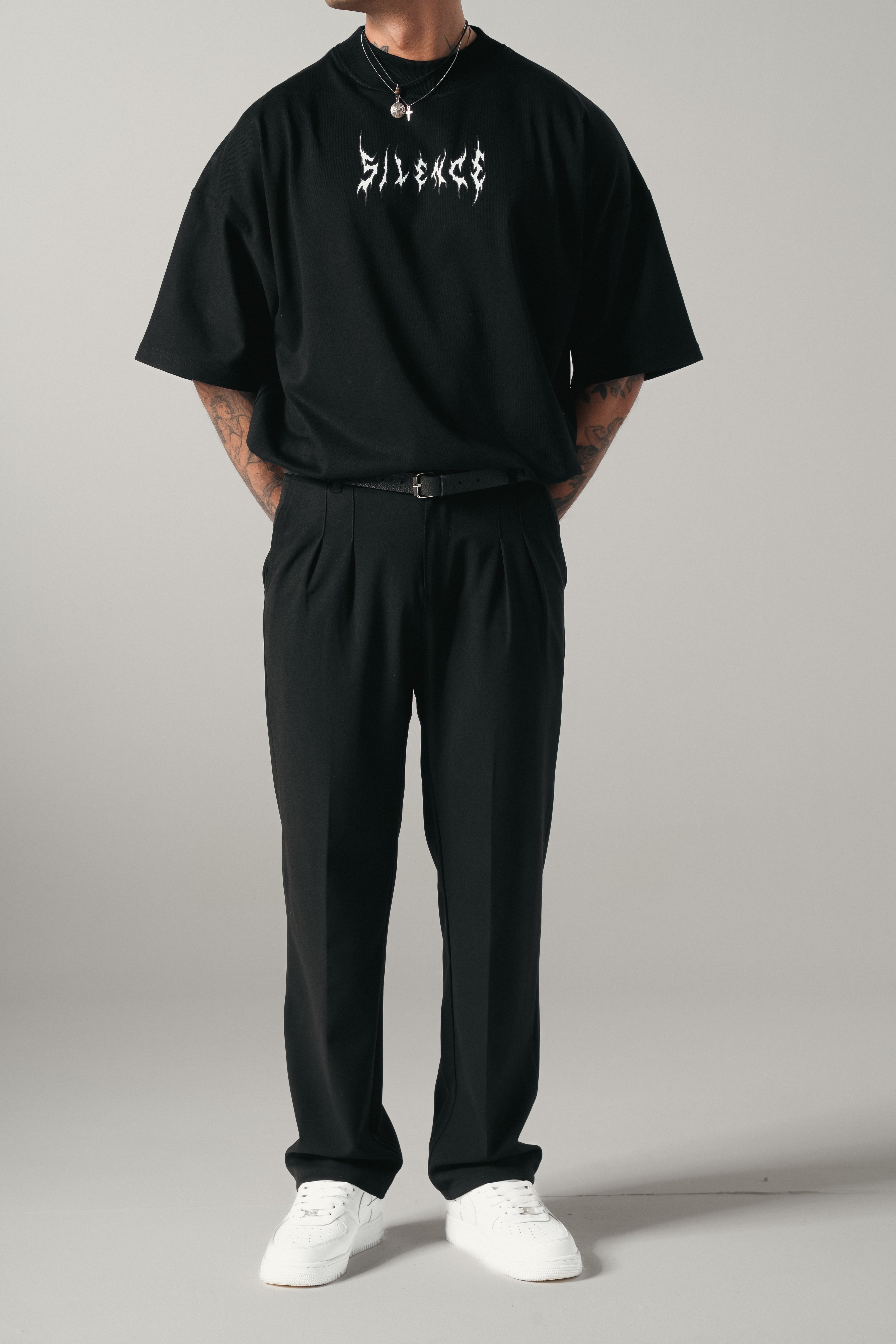 Silence Extra Oversize Siyah Tshirt